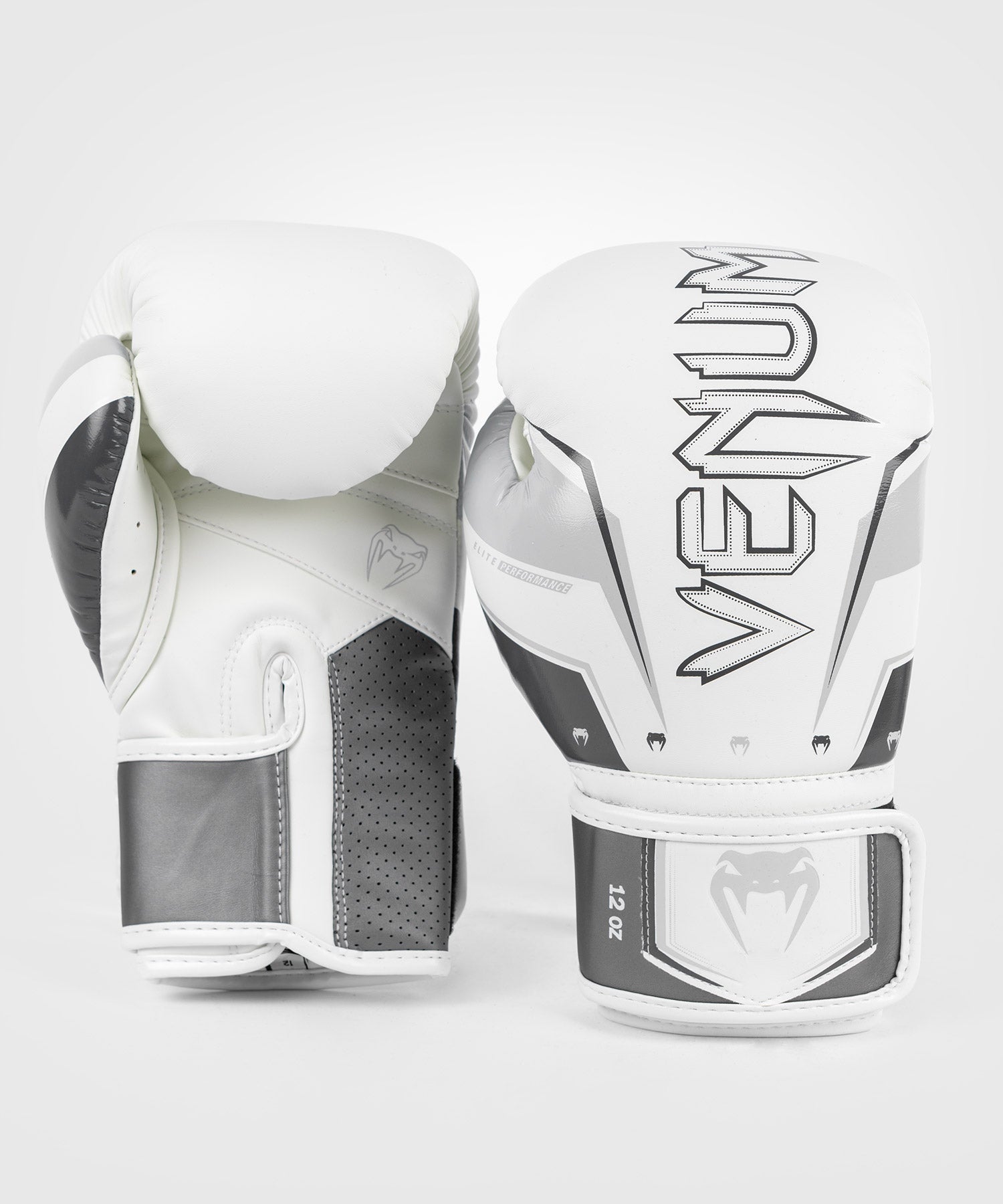 Gants de boxe Venum Elite Evo Hook and Loop - Blanc/Or