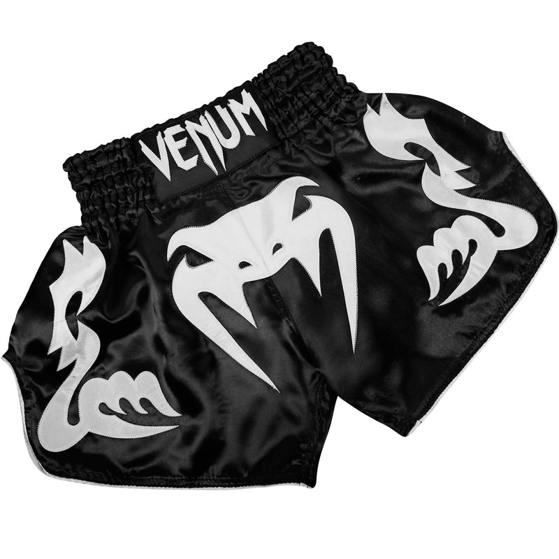 Pantalones Cortos de Muay Thai Venum Bangkok Inferno - Negro/Blanco