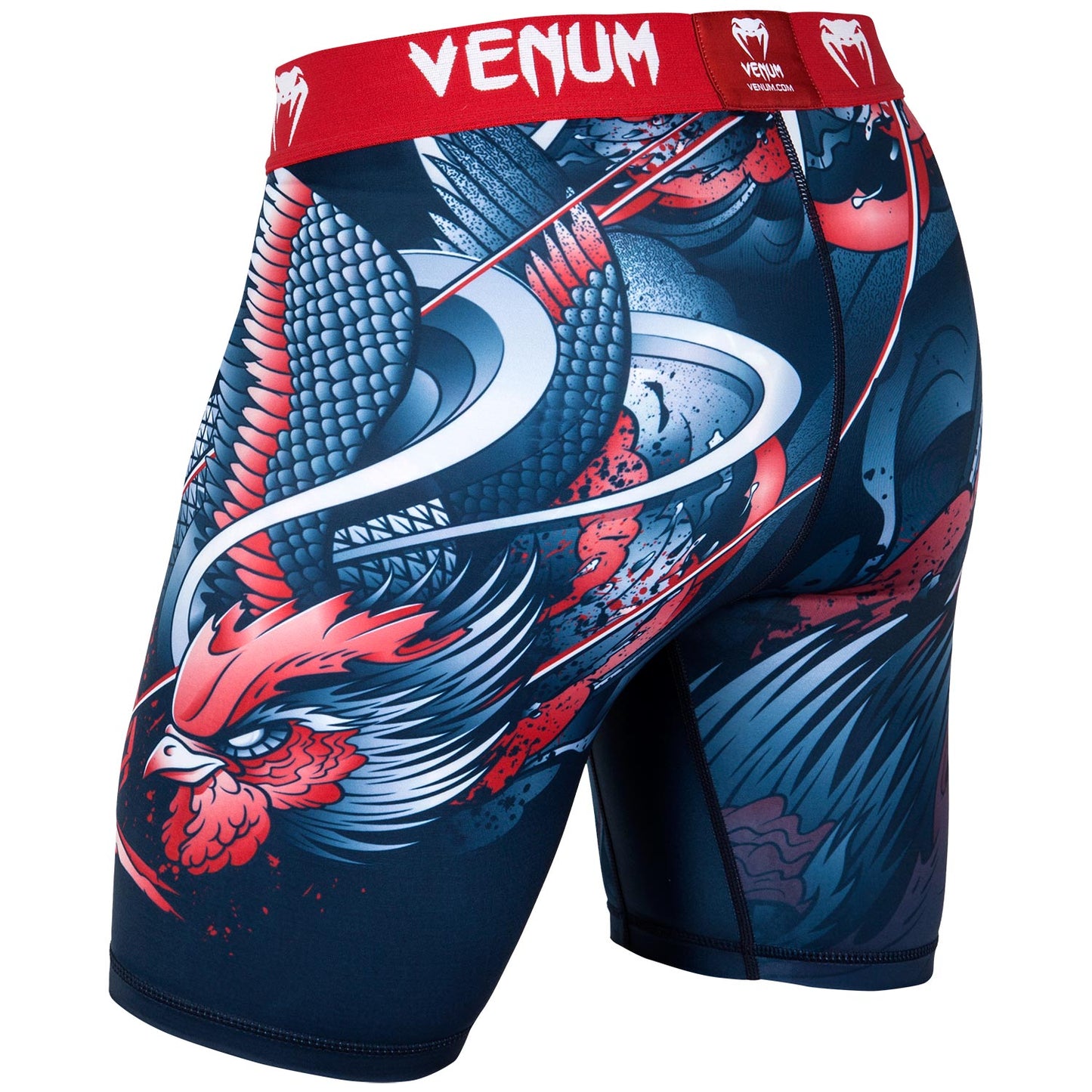 Venum Rooster Compression Shorts - Navy Blue/Orange