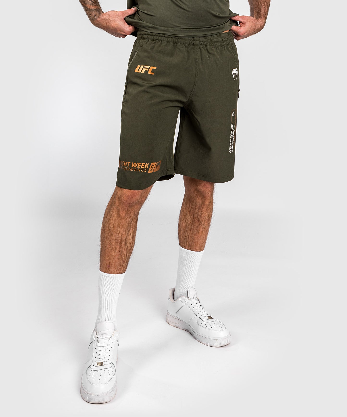 UFC Adrenaline by Venum Fight Week Men’s Performance Shorts - Khaki/Bronze