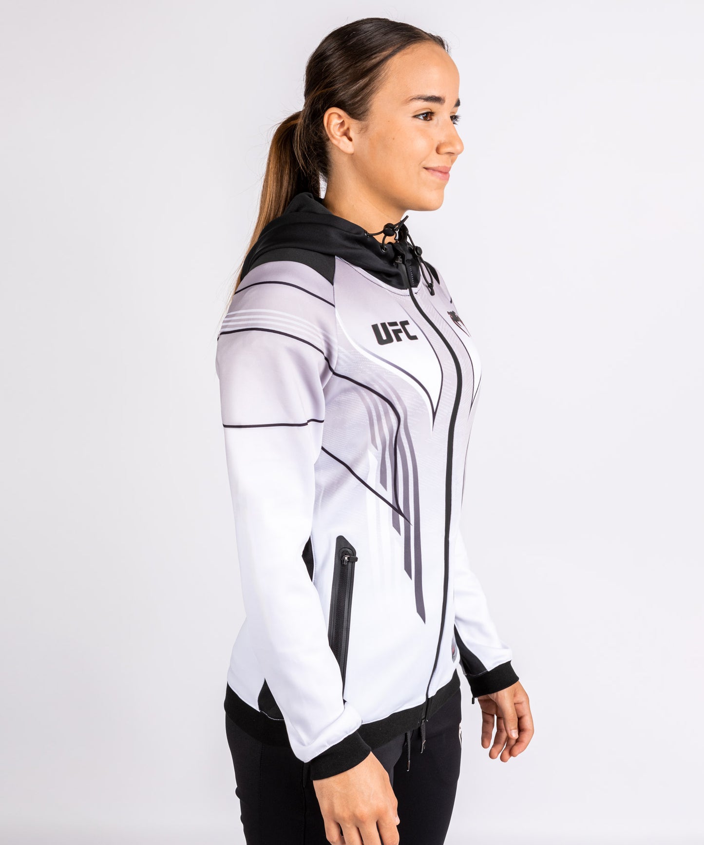 UFC Venum Personalized Authentic Fight Night 2.0 Women's Walkout Hoodie - White
