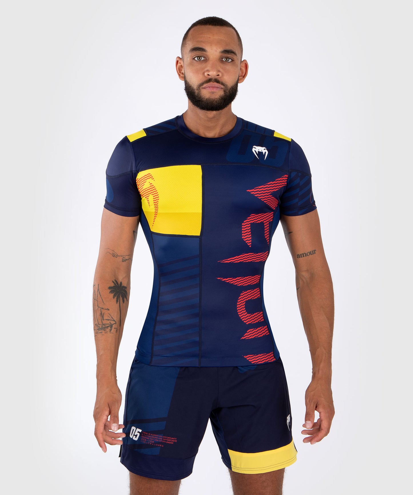Venum Sport 05 Rashguard Short Sleeves - Blue/Yellow - Venum