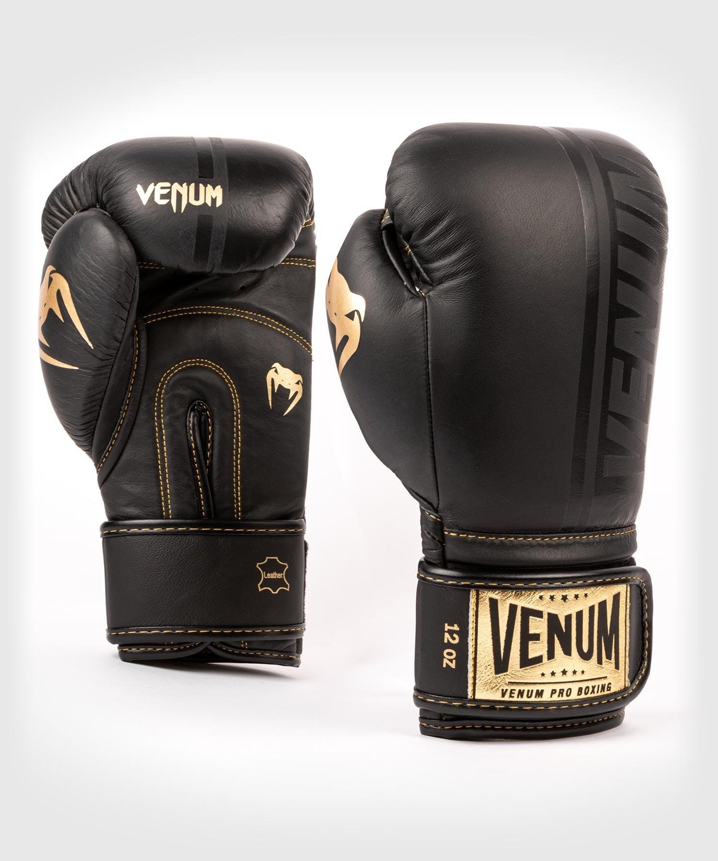 Venum Shield Pro Boxing Gloves Velcro - Black/Black-Gold Picture 2