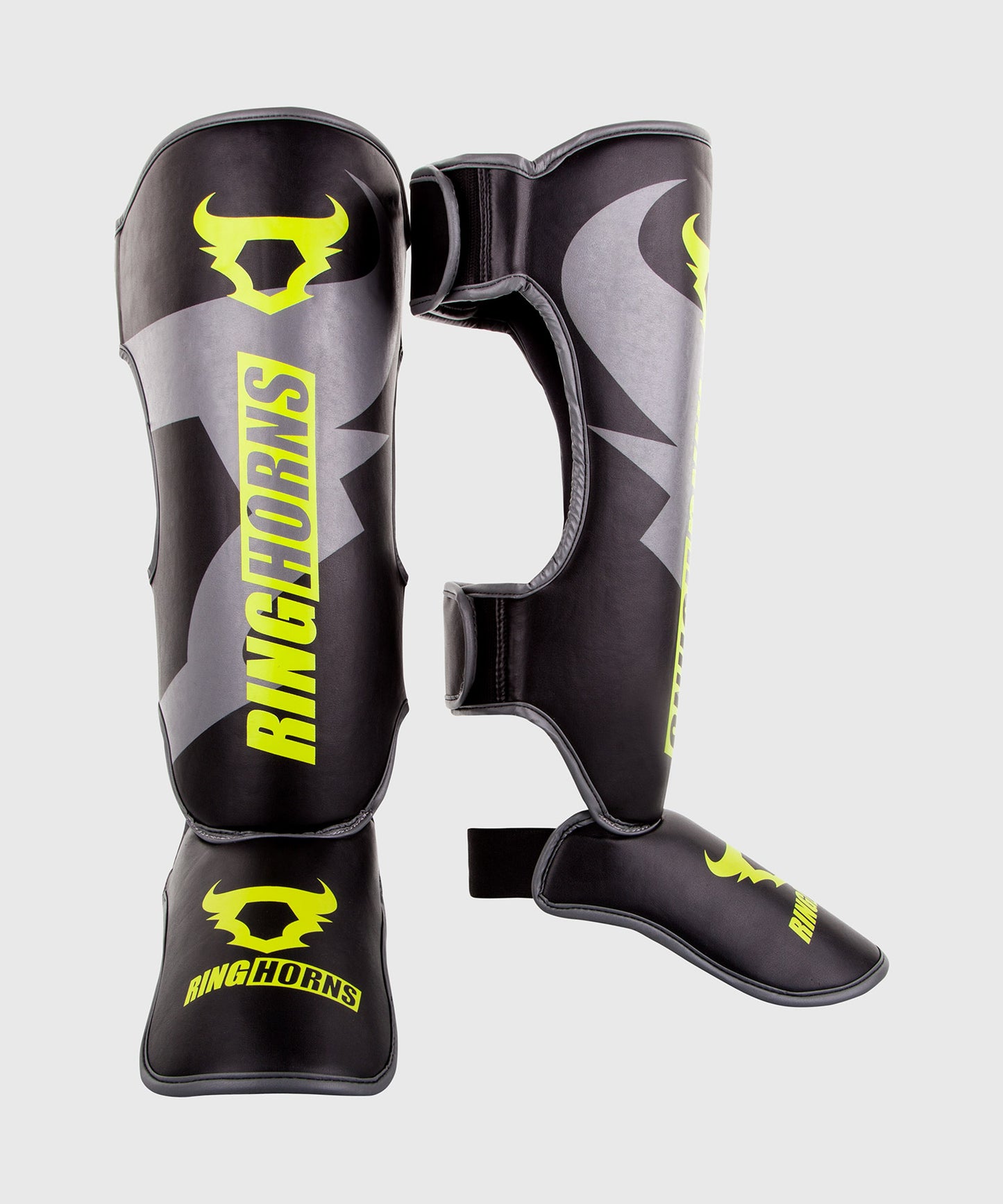 Ringhorns Charger Shin Guards Insteps - Black/Neo Yellow