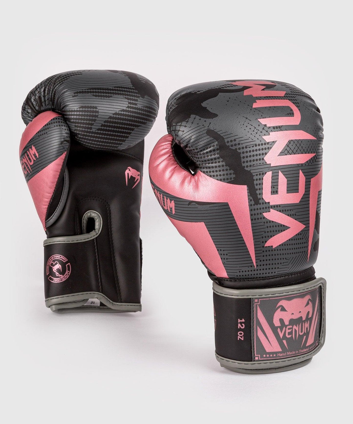Venum Elite Boxing Gloves - Black/Pink Gold Picture 1