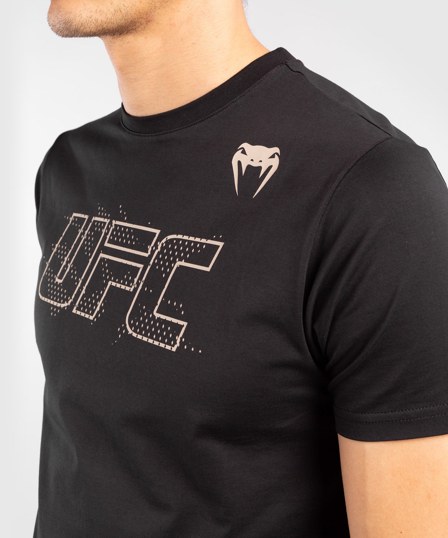 Camiseta De Algodón Manga Corta Para Hombre UFC Venum Authentic Fight Week - Negro