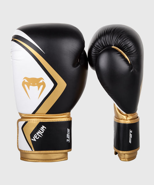 Venum Boxing Gloves Contender 2.0 - Black/White-Gold 14 oz