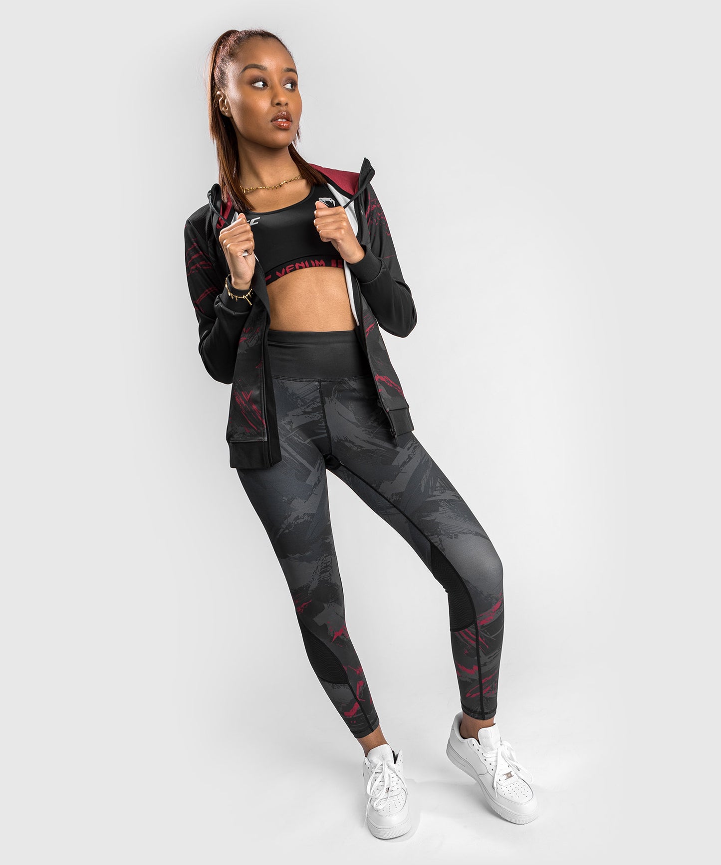 UFC Venum Authentic Fight Week Women’s 2.0 Zip Hoodie - Black/Red
