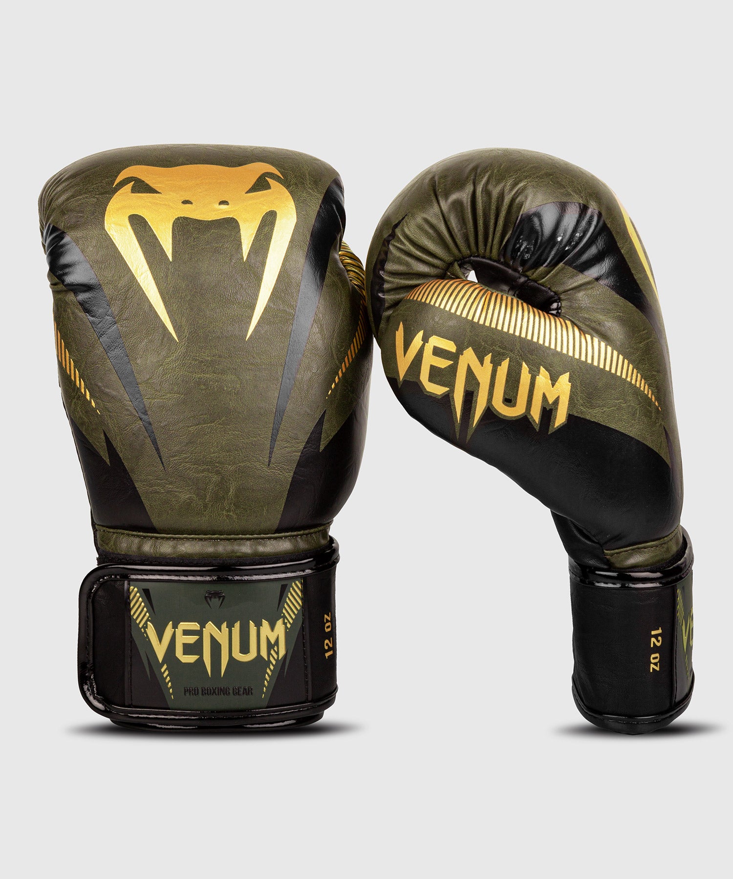 Venum Impact Boxing Gloves - Khaki/Gold