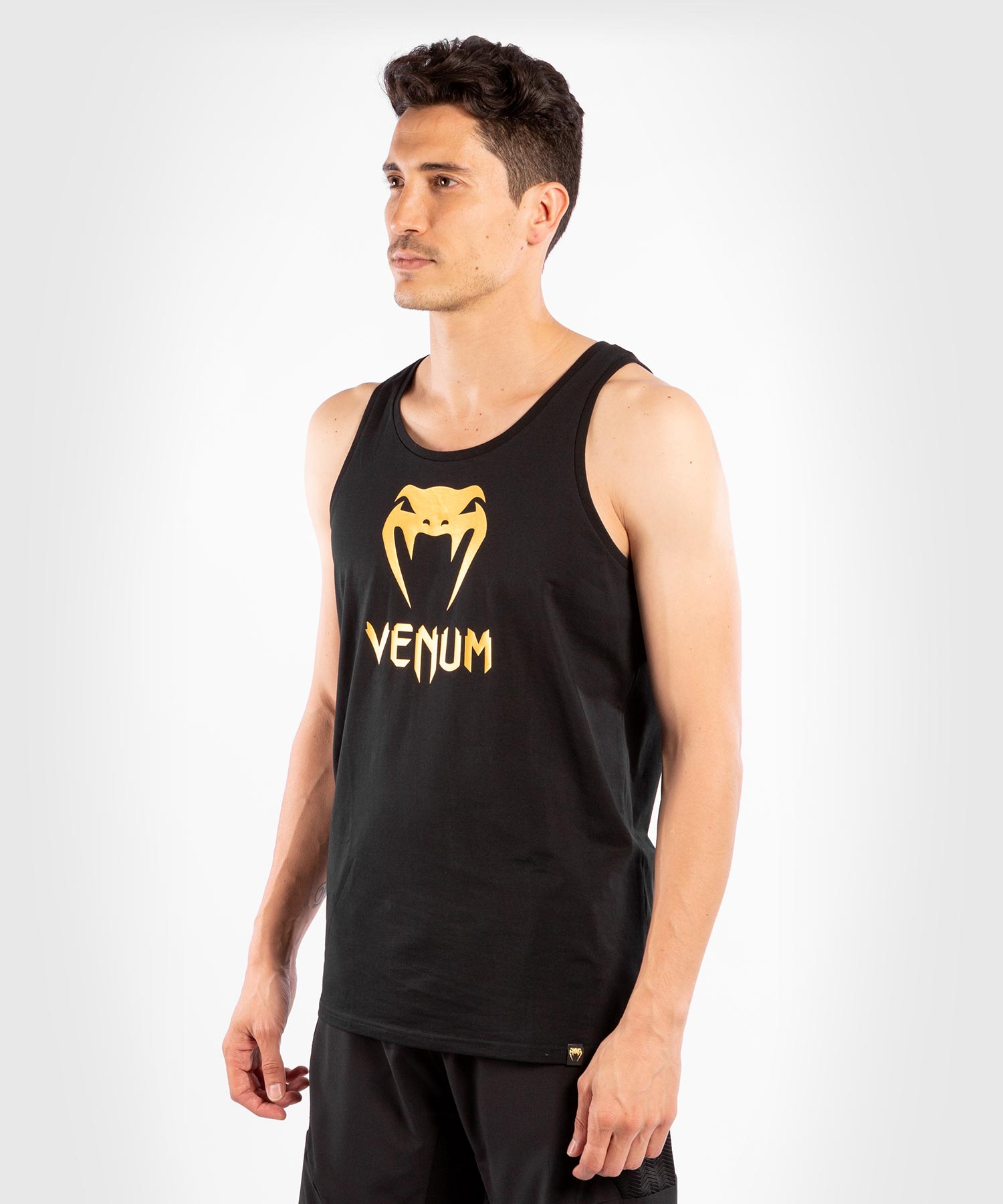 Black and online gold tank top