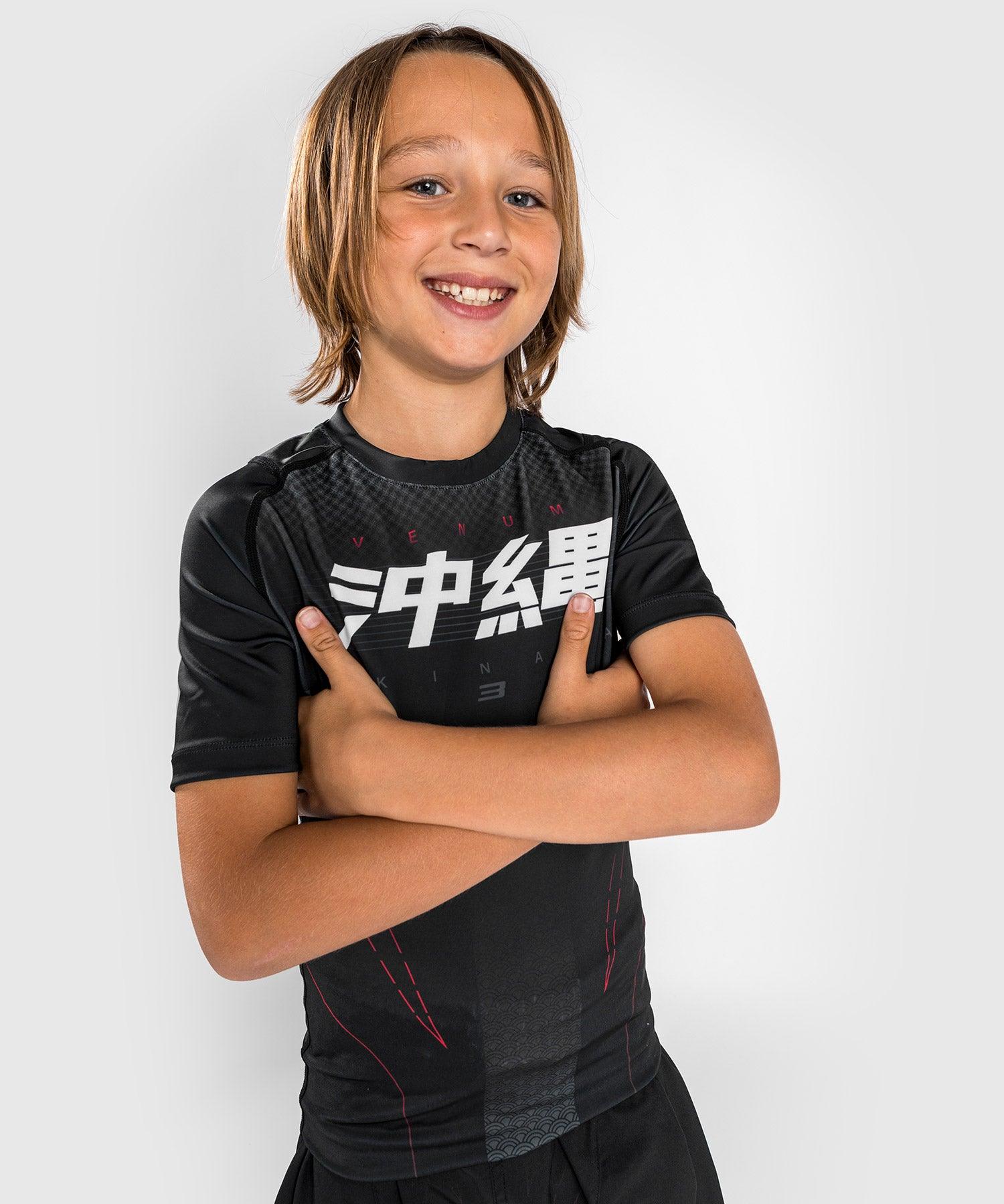 Venum Okinawa 3.0 Rashguard Short Sleeves - For Kids - Black/Red