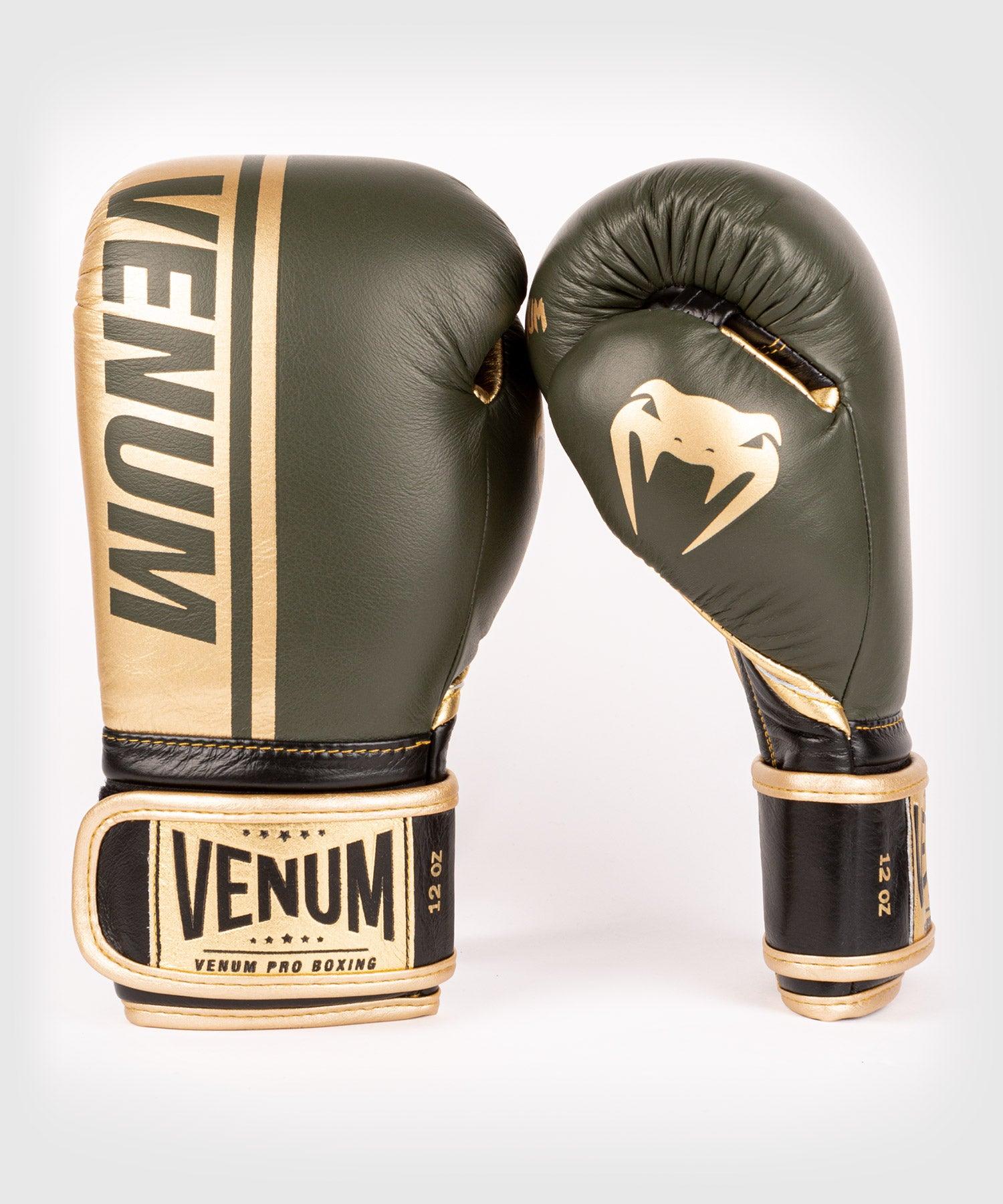 Venum Shield Pro Boxing Gloves Velcro - Khaki/Gold Picture 1