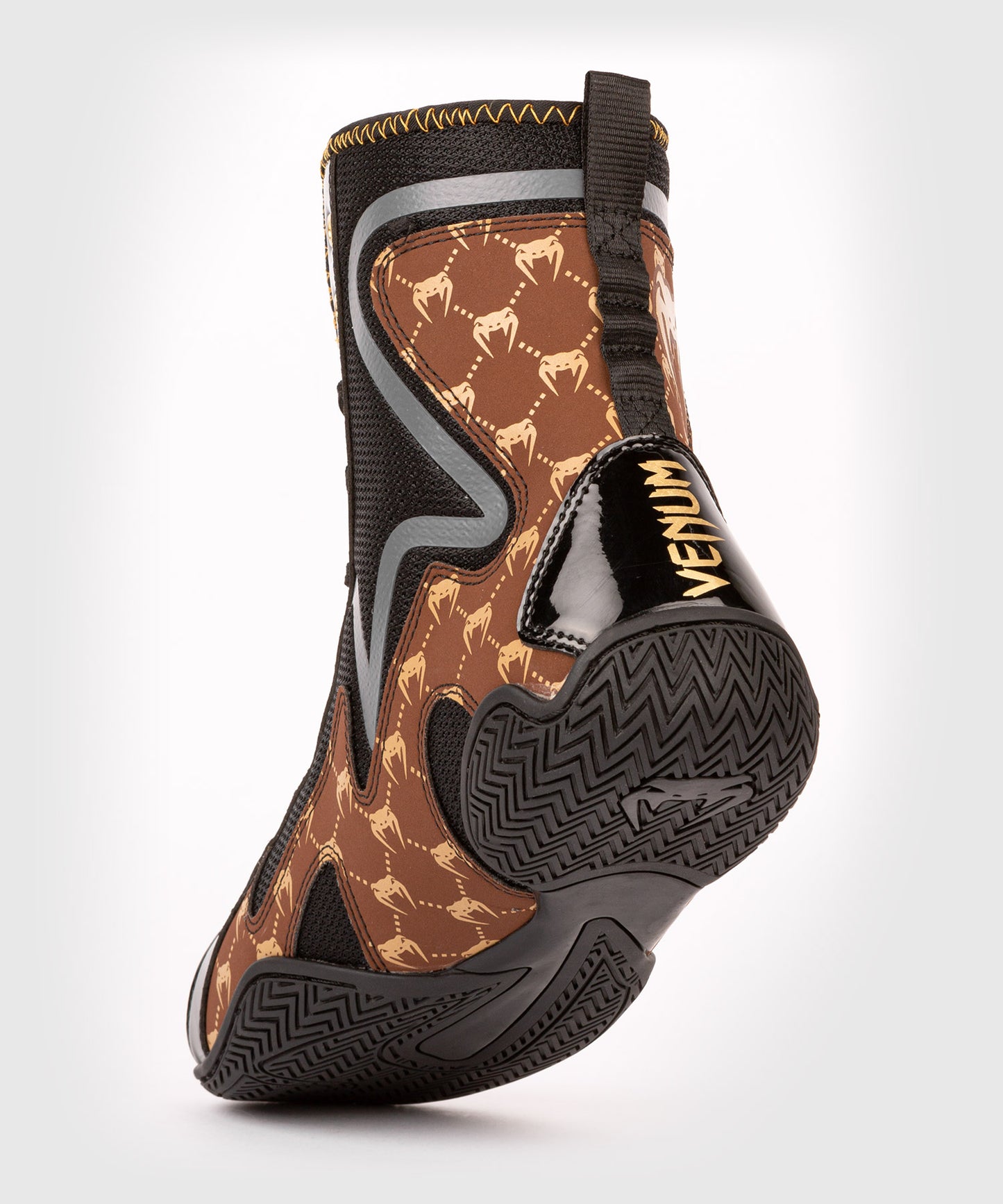 Venum Elite Evo Monogram Boxing Shoes – Black/Brown