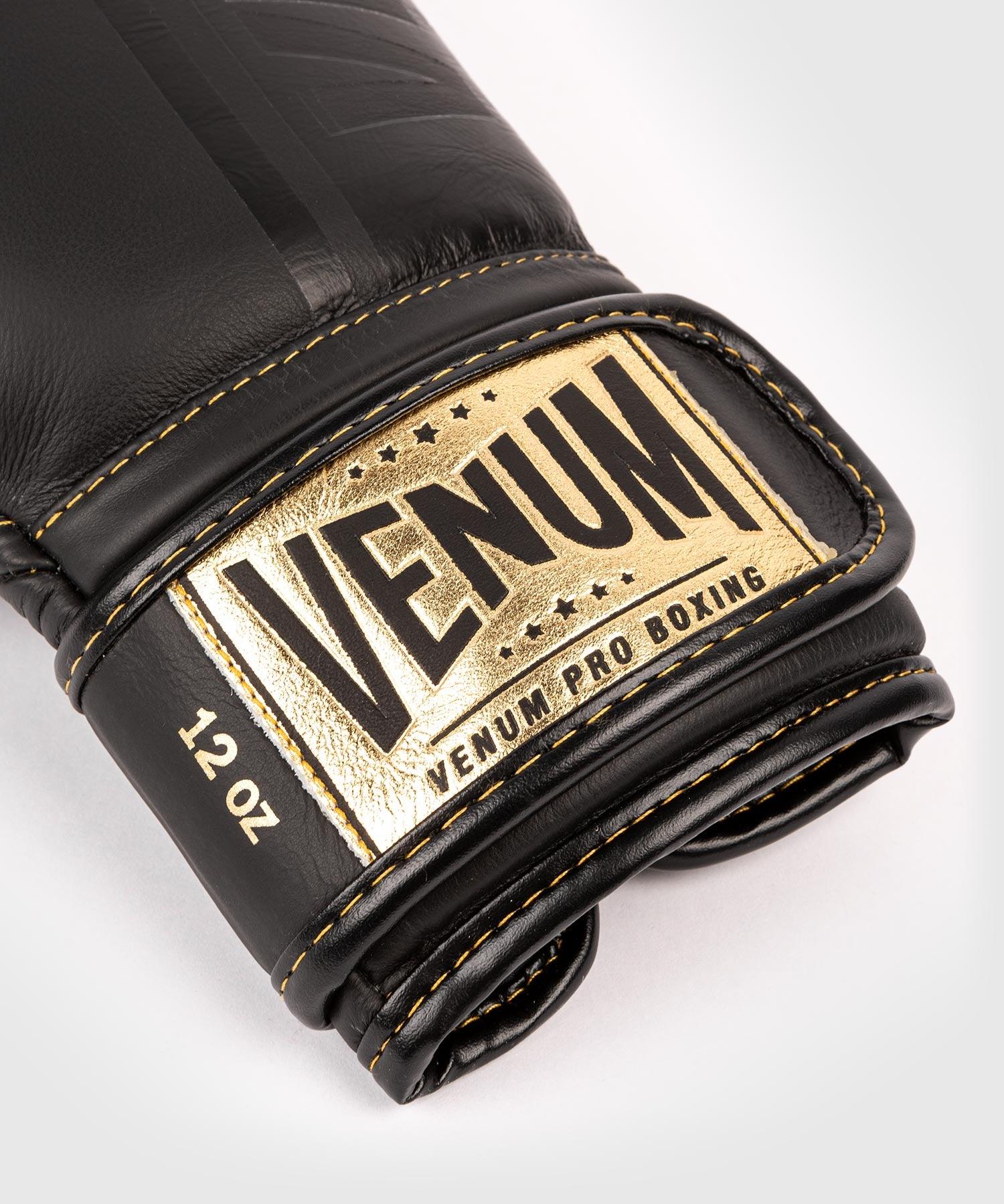 Venum Shield Pro Boxing Gloves Velcro - Black/Black-Gold Picture 3