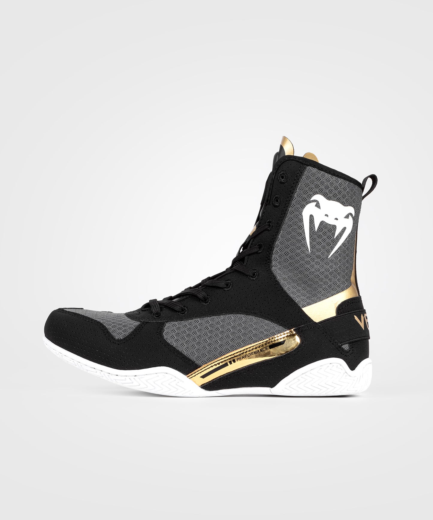 Venum Elite Boxing Shoes - Black/White/Gold