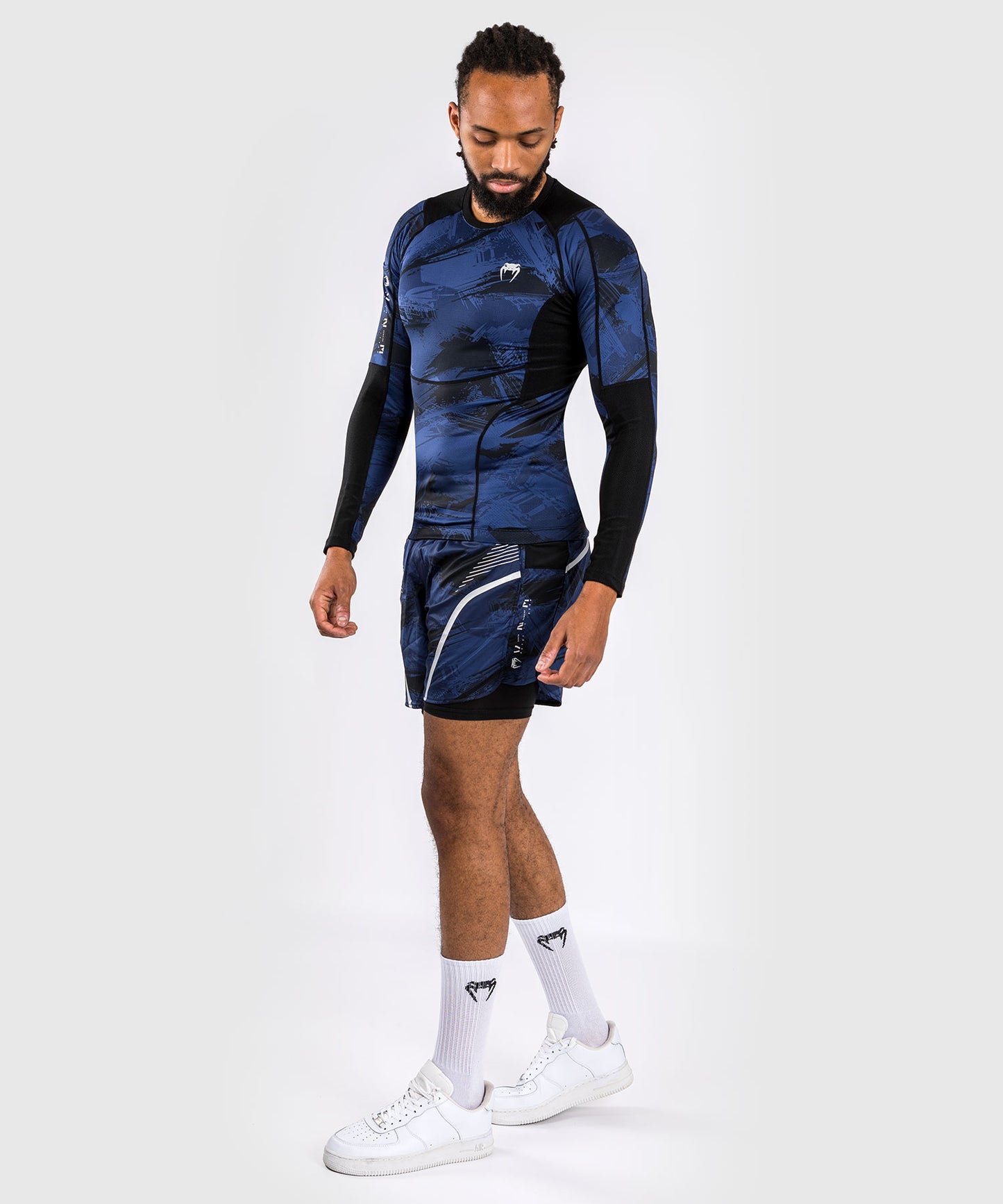 Venum Electron 3.0 Long Sleeve Rashguard - Navy