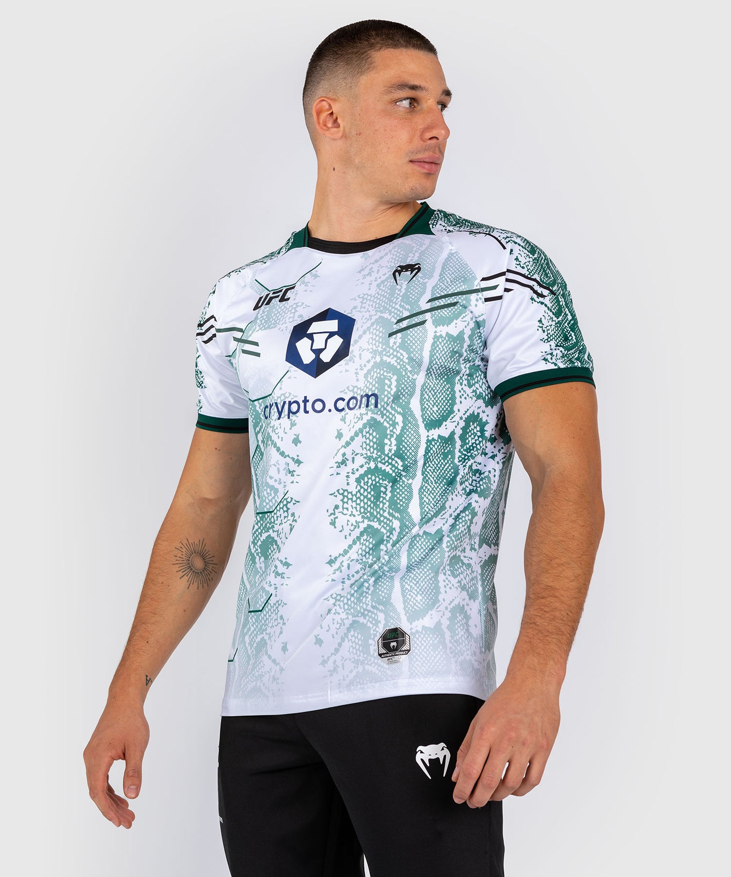 UFC Adrenaline by Venum Personalized Authentic Fight Night Men’s Jersey - Emerald Edition - White/Green