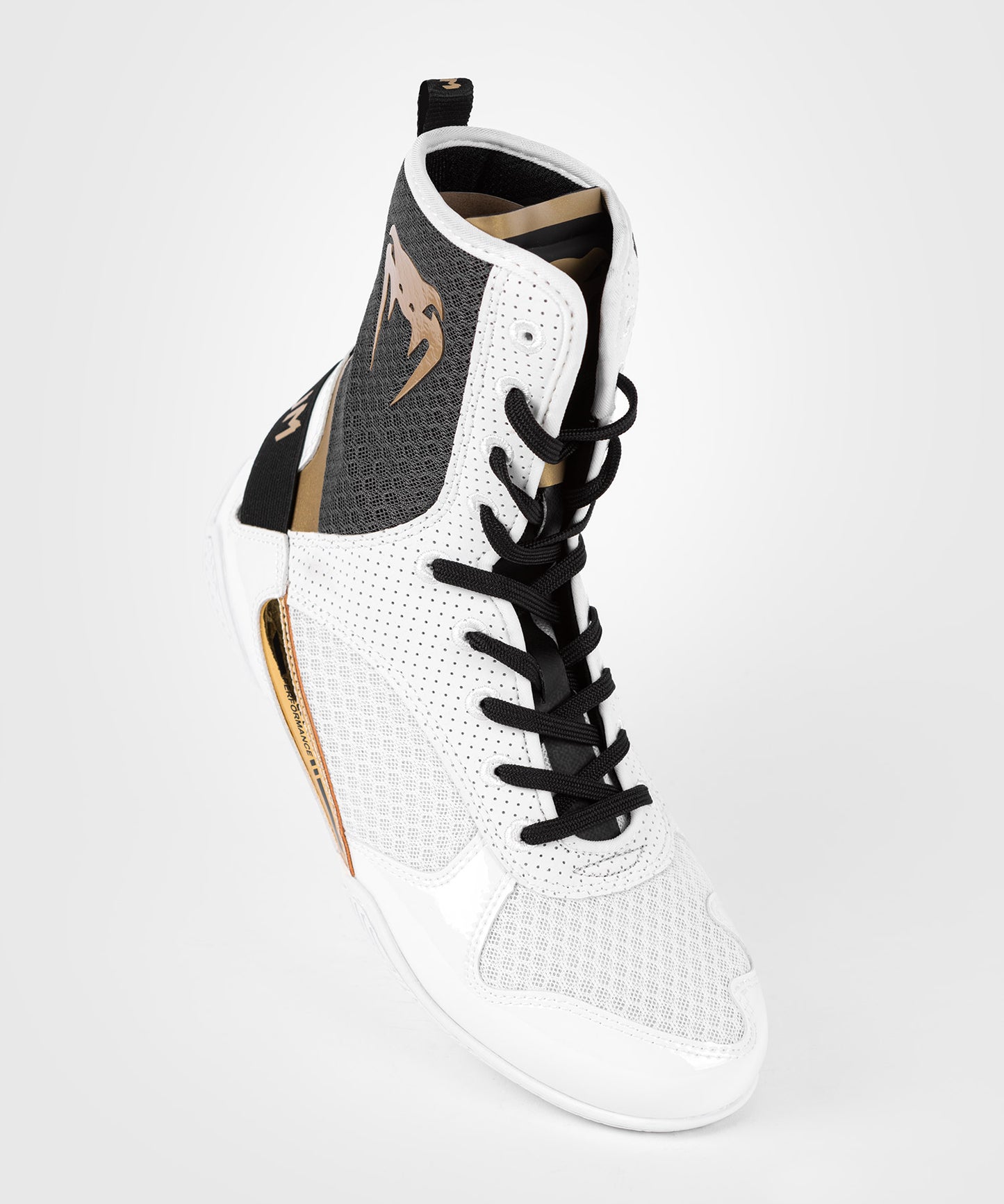 Venum Elite Boxing Shoes - White/Black/Gold