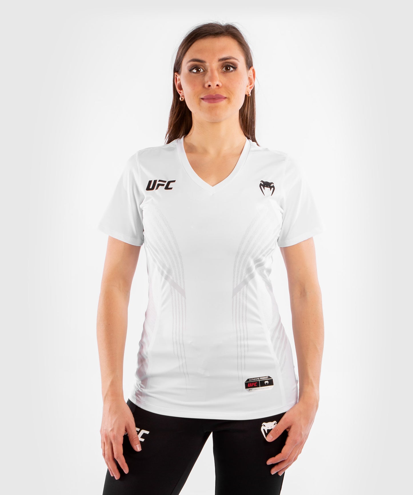 Camiseta Técnica Para Mujer UFC Venum Authentic Fight Night - Blanco
