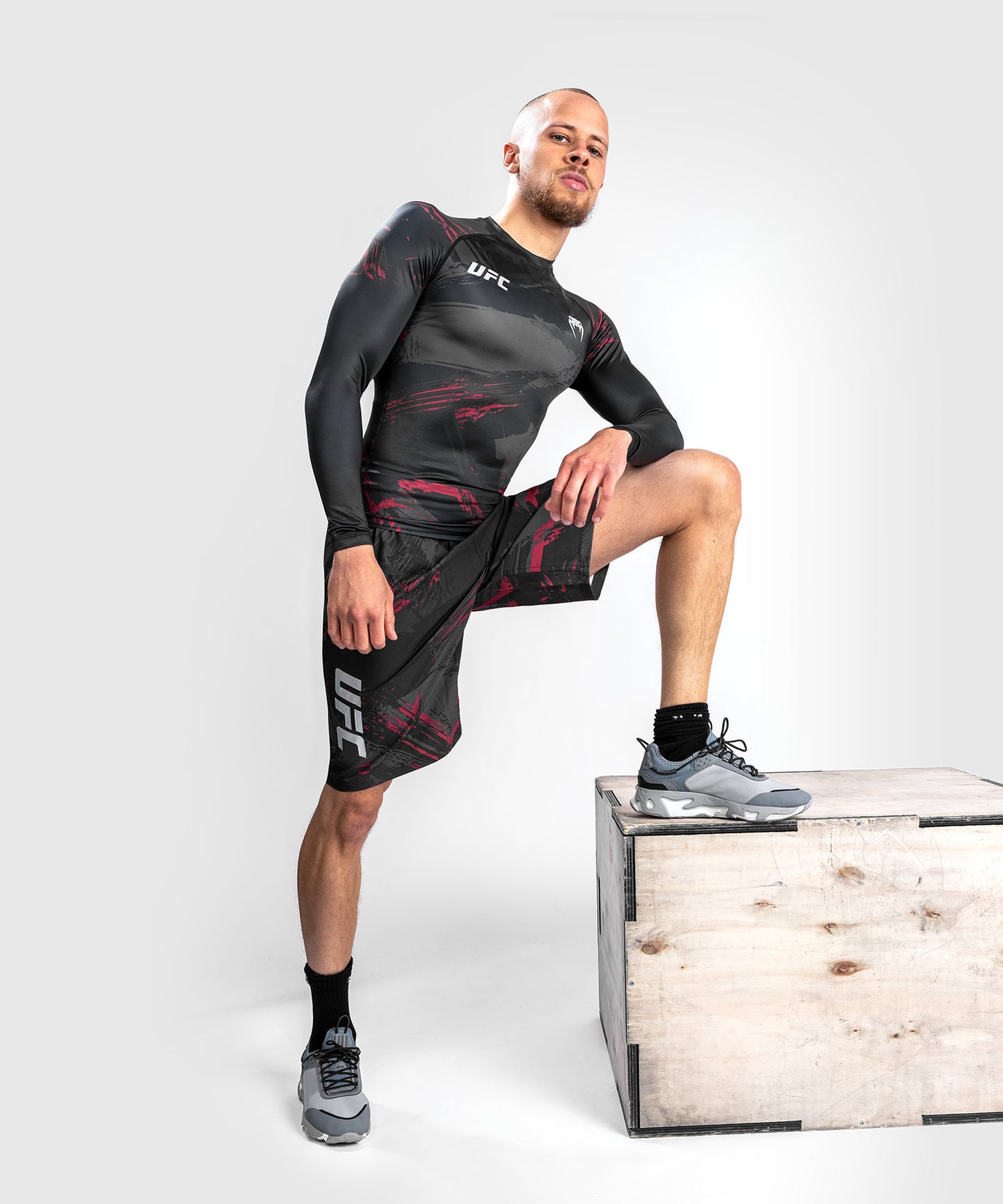 UFC Venum Authentic Fight Week Men’s 2.0 Performance Long Sleeve Rash Guard - Black/Red