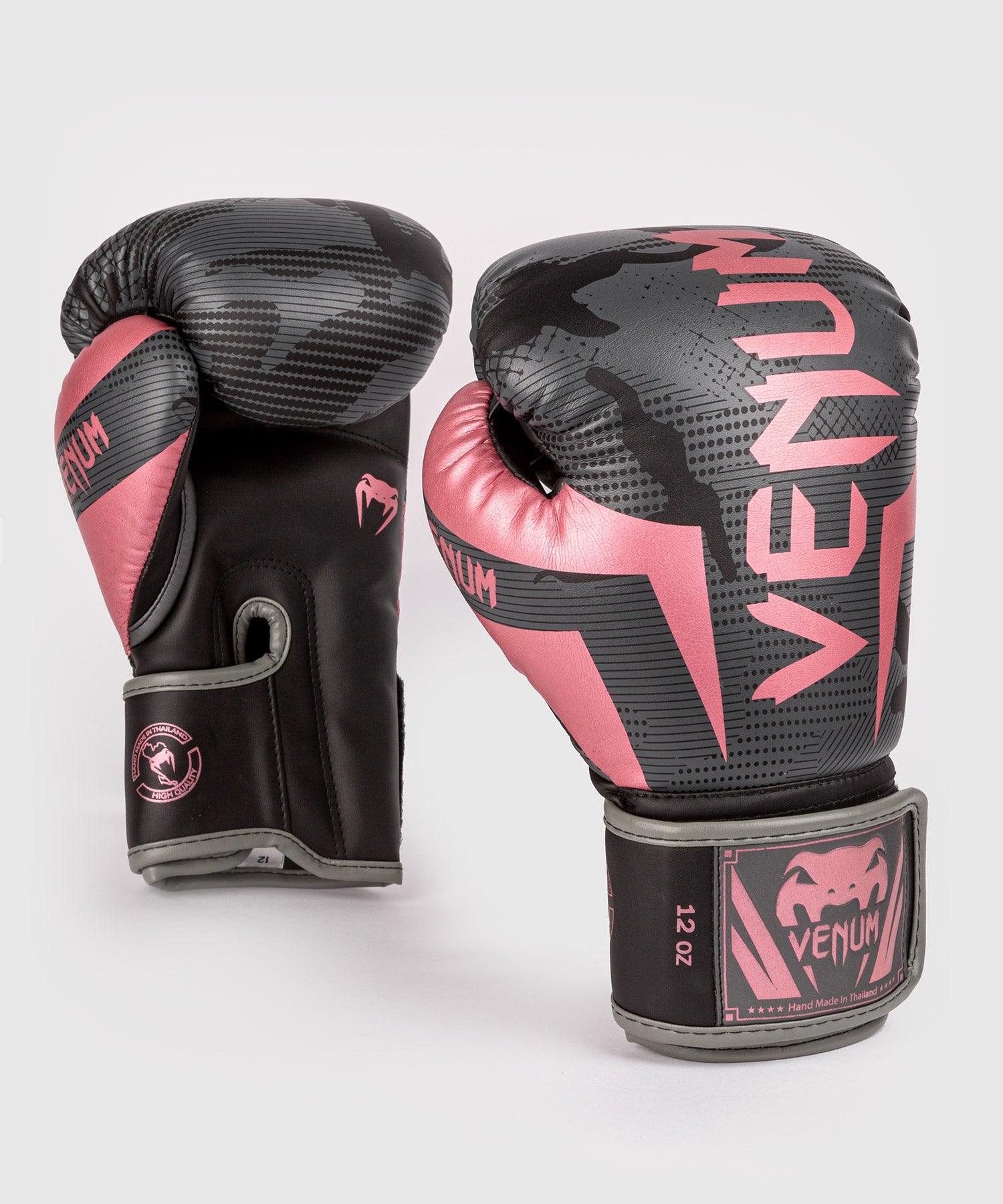 Venum Elite Boxing Gloves - Black/Pink Gold - Venum