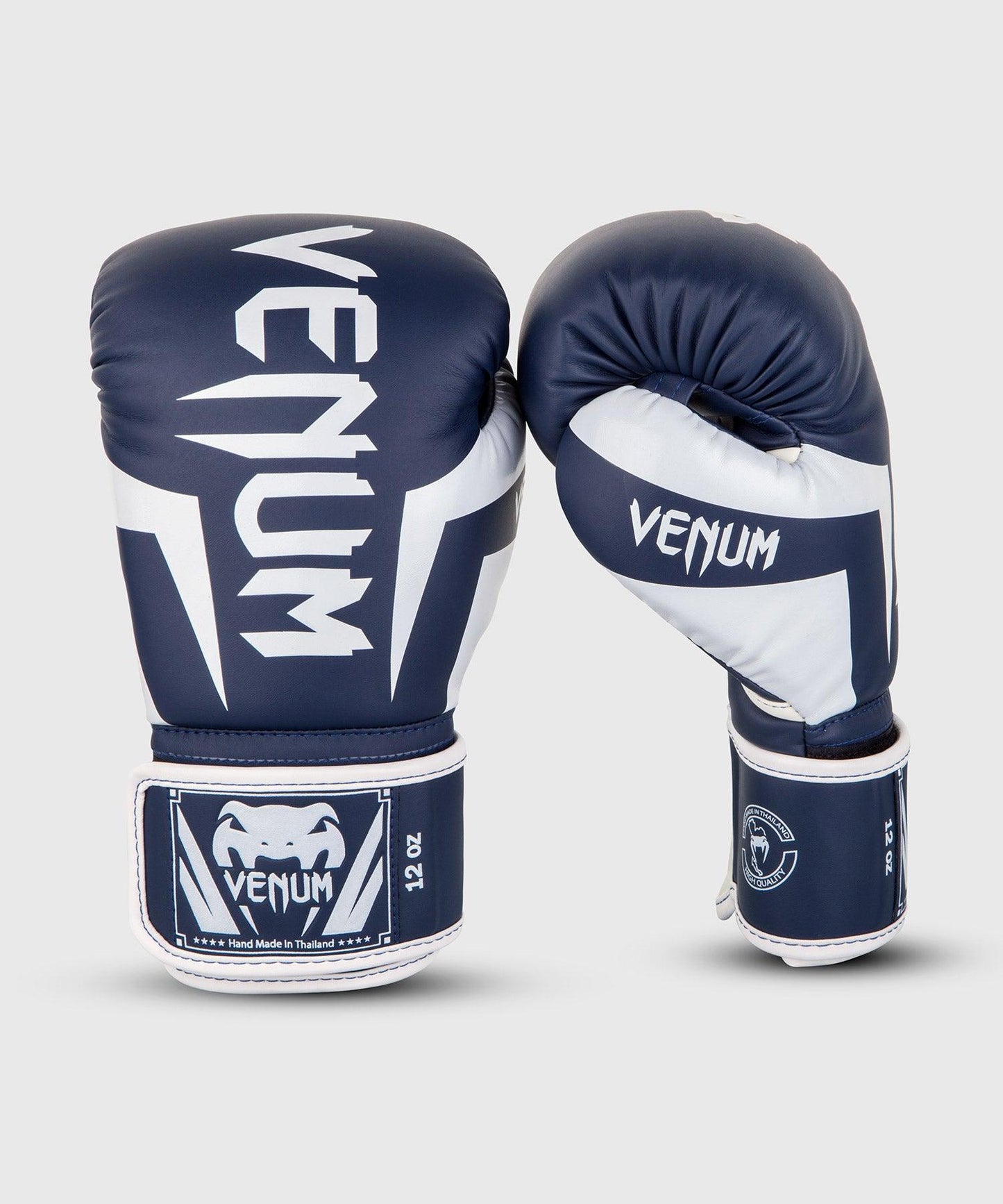 Venum Elite Boxing Gloves - White/Navy Blue Picture 1