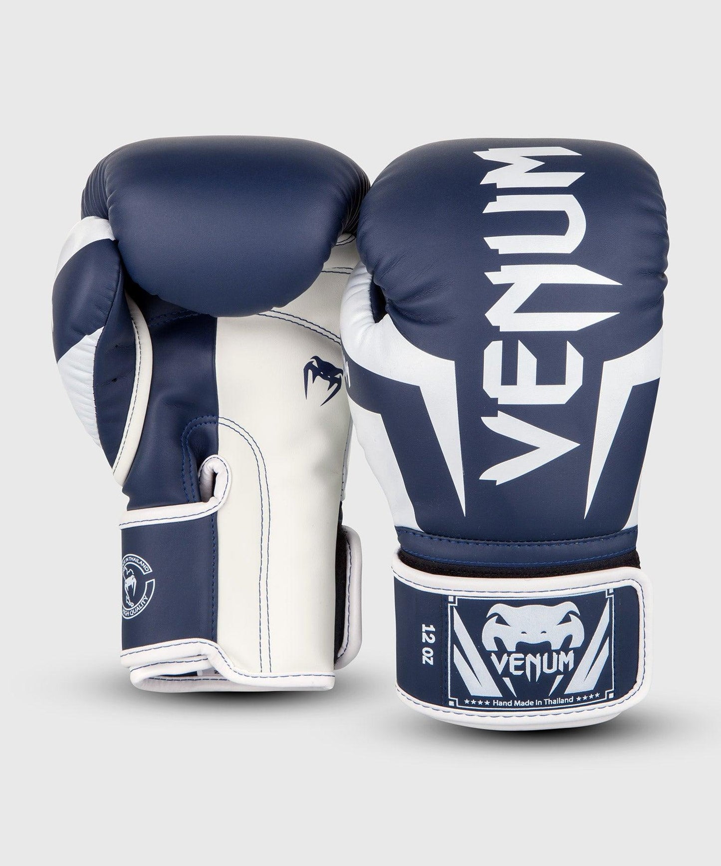 Venum Elite Boxing Gloves - White/Navy Blue Picture 2