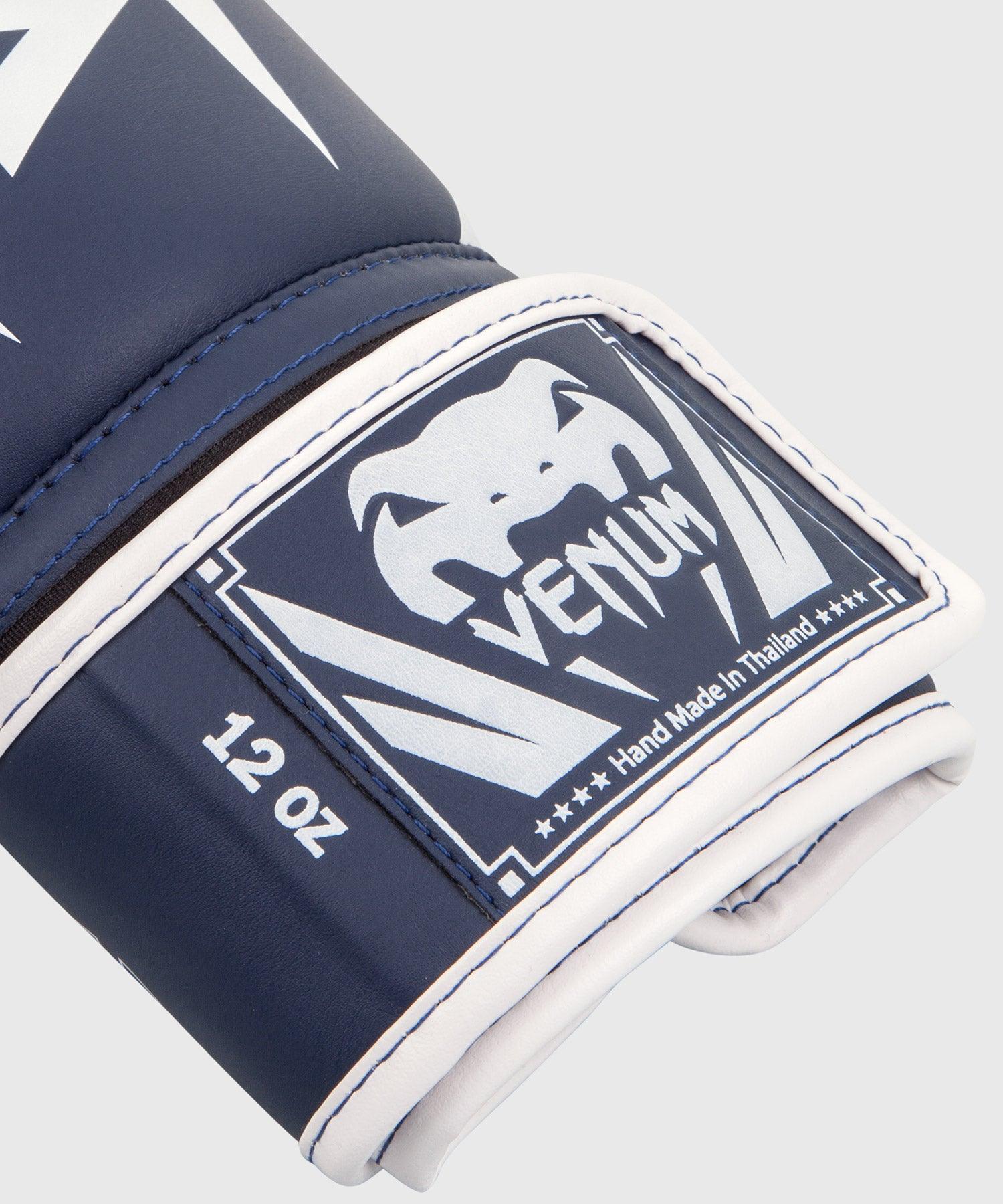 Venum Elite Boxing Gloves - White/Navy Blue Picture 6