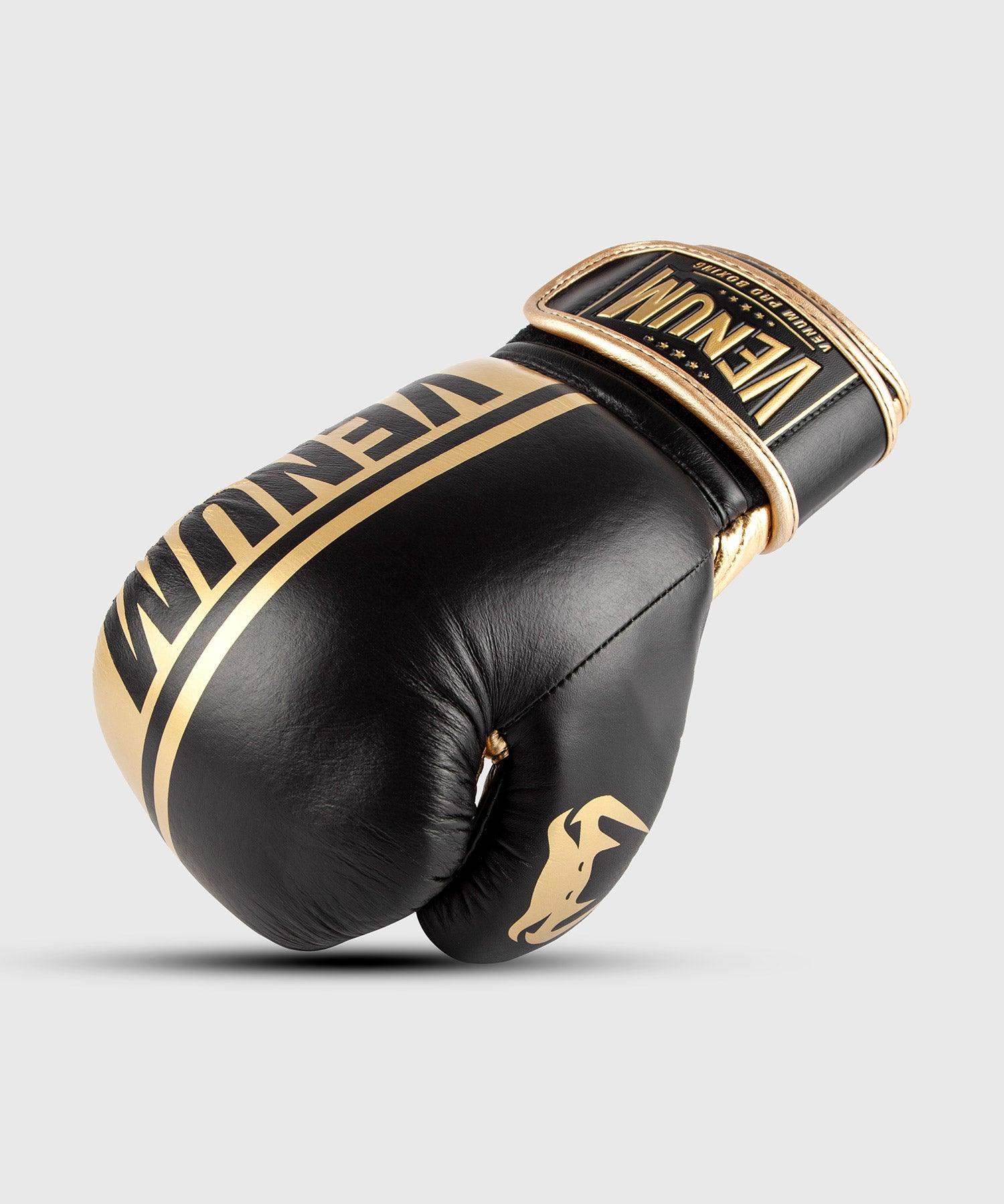 Venum Shield Pro Boxing Gloves Velcro Black Gold