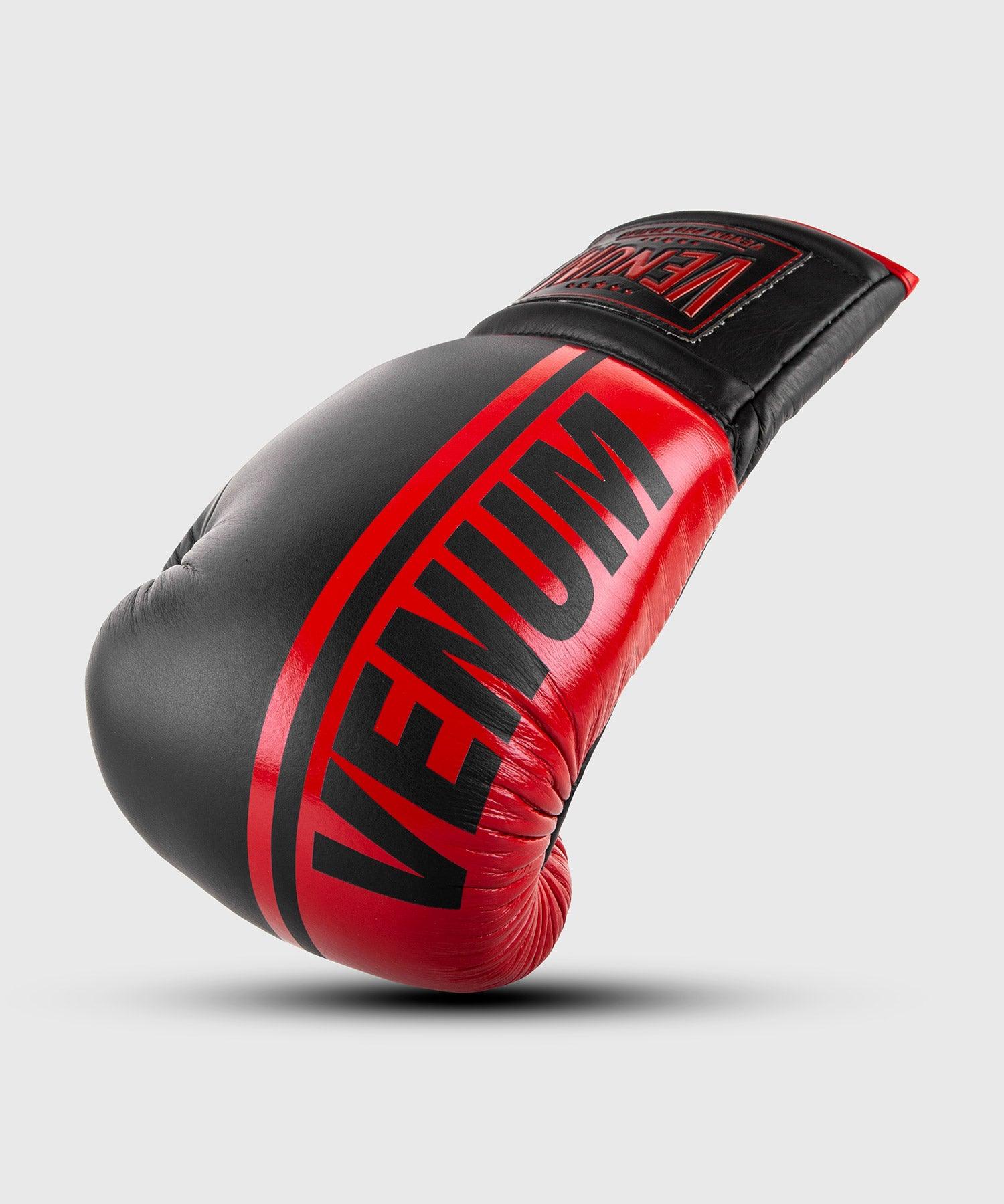 Venum Shield Pro Boxing Gloves - With Laces - Black/Red Picture 1