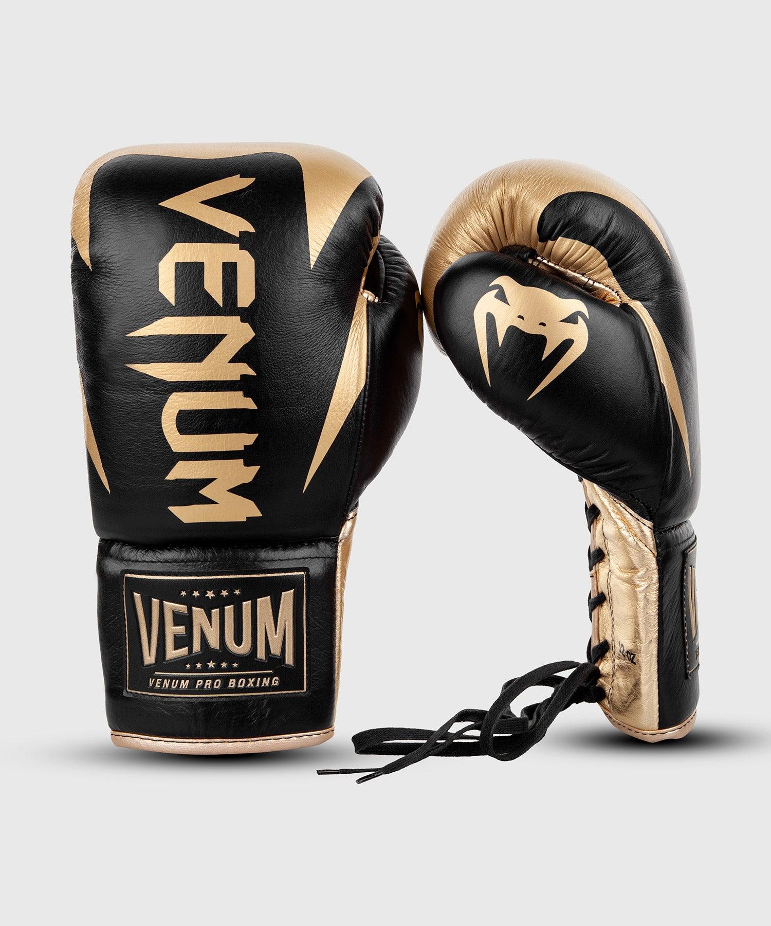 Venum Hammer Pro Boxing Gloves - With Laces - Black/Gold Picture 2