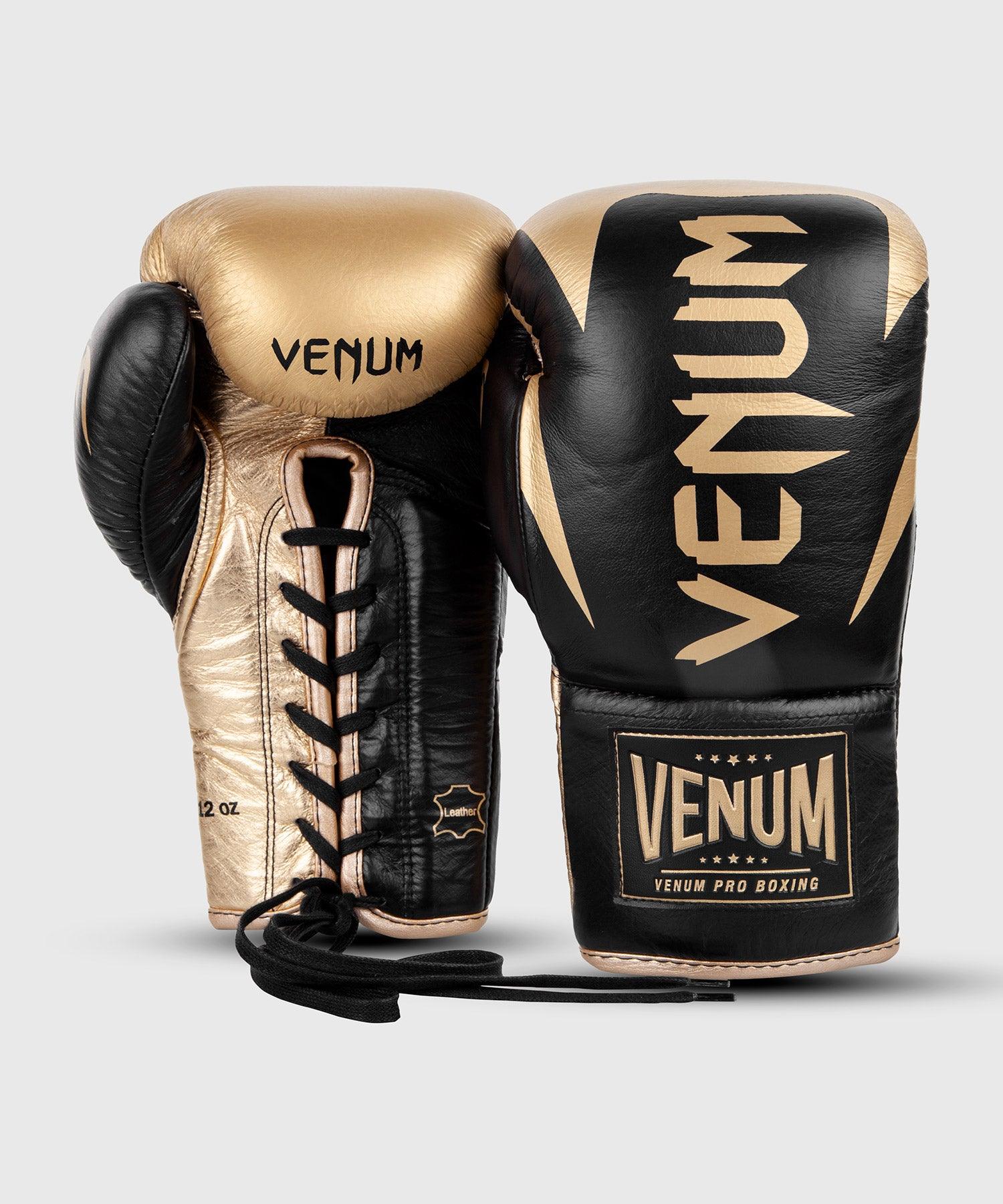 Venum Hammer Pro Boxing Gloves - With Laces - Black/Gold Picture 3