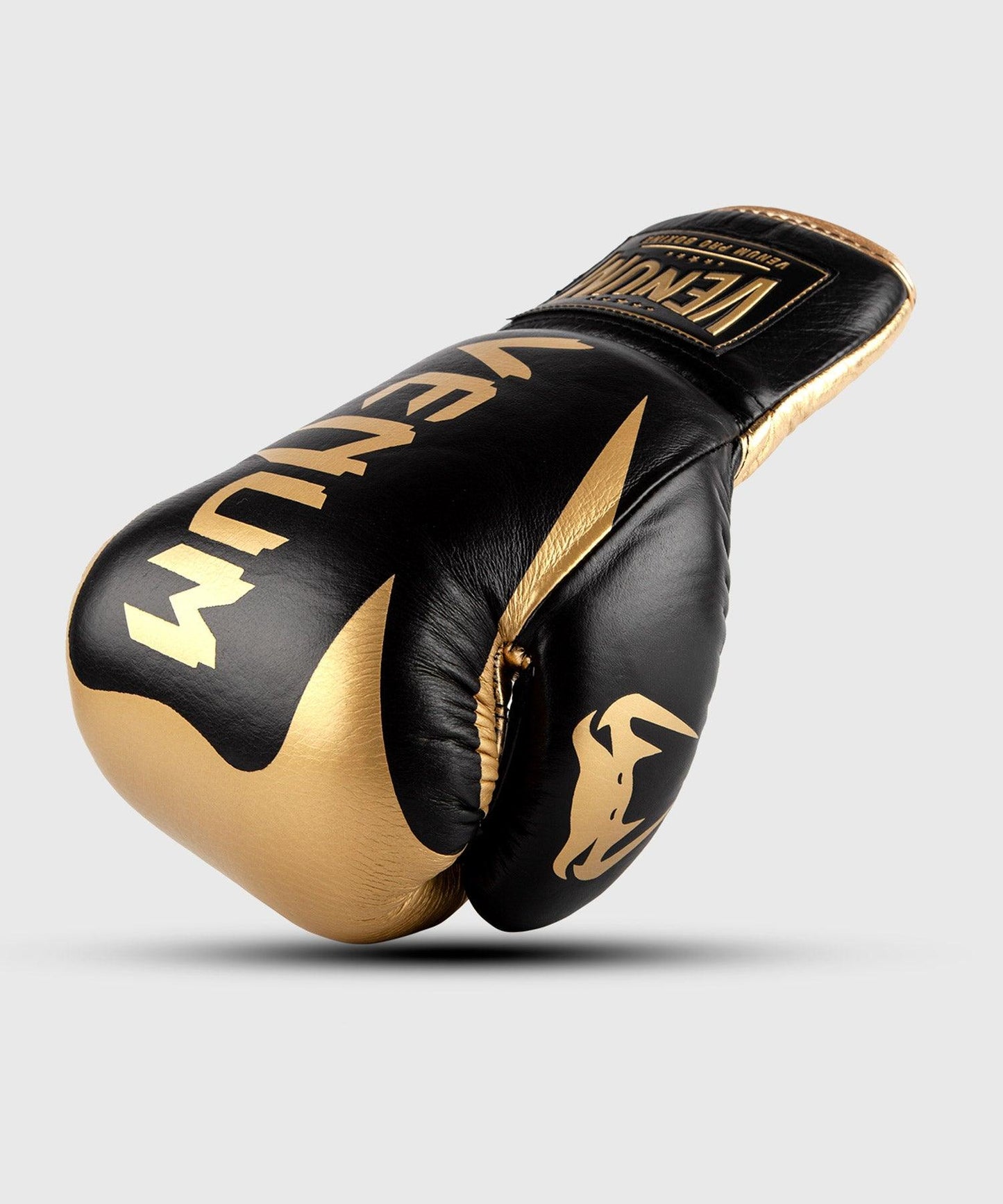 Venum Hammer Pro Boxing Gloves - With Laces - Black/Gold Picture 1