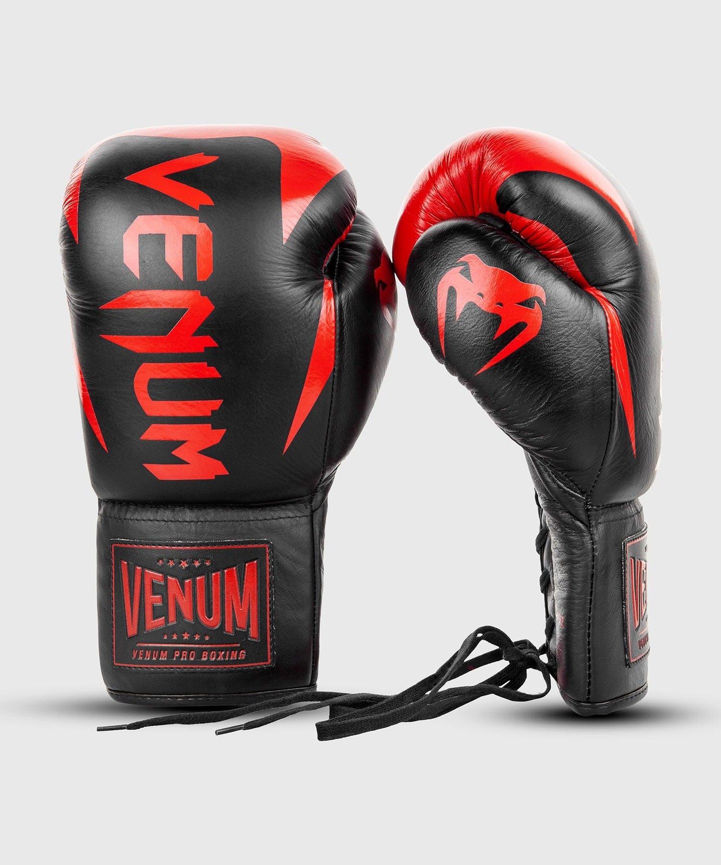 Venum Hammer Pro Boxing Gloves - With Laces - Black/Red Picture 2