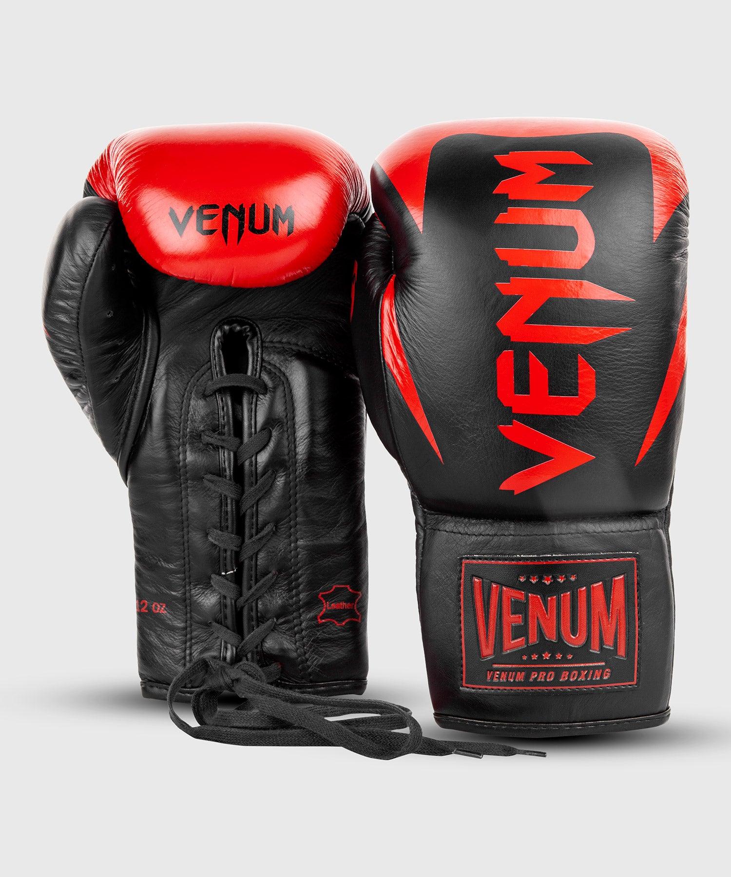Venum Hammer Pro Boxing Gloves - With Laces - Black/Red Picture 3