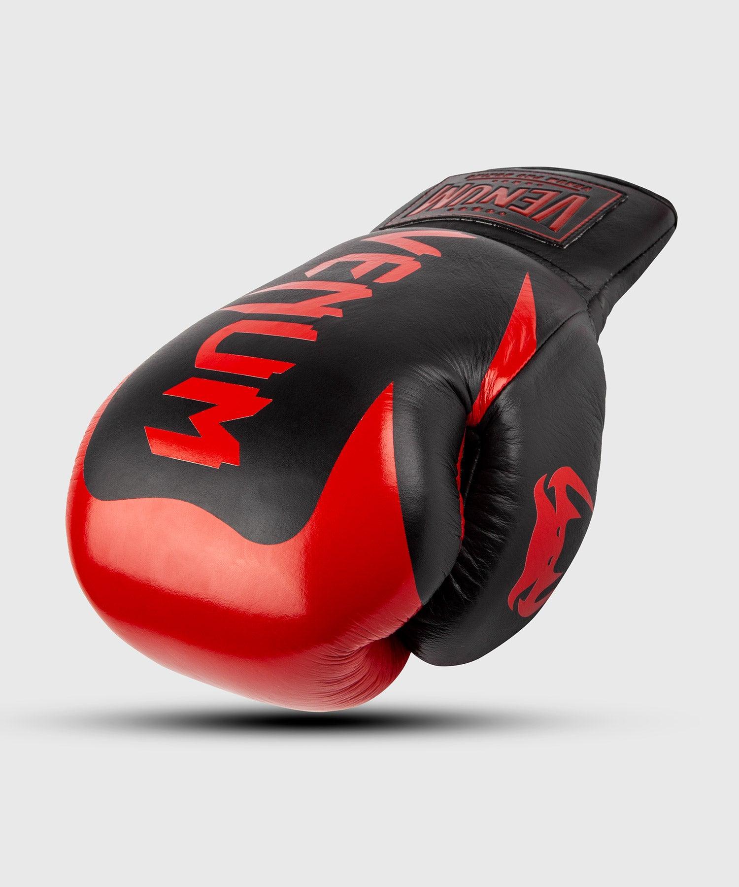 Venum Hammer Pro Boxing Gloves - With Laces - Black/Red Picture 1