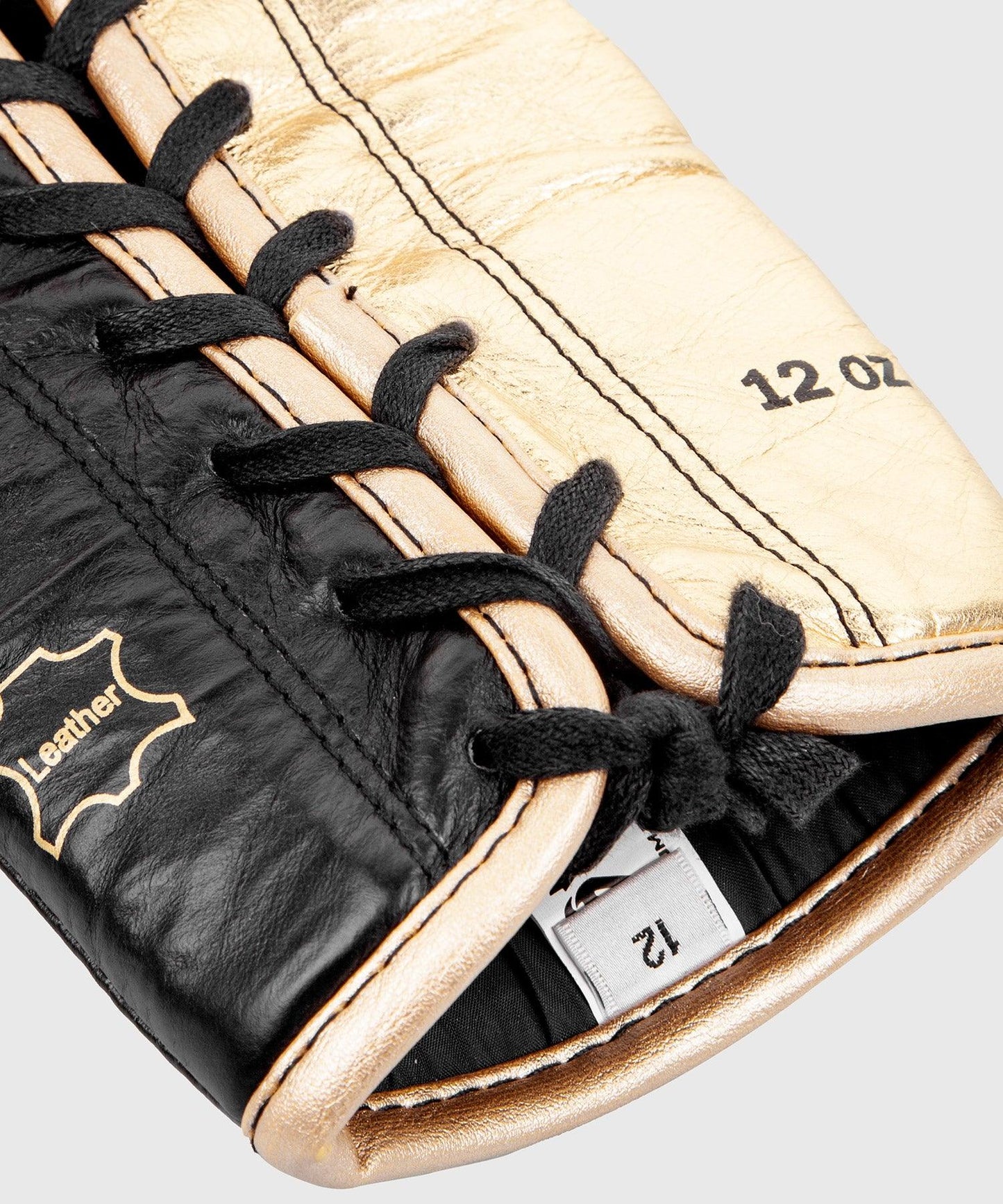 Venum Hammer Pro Boxing Gloves - With Laces - Black/Gold Picture 5