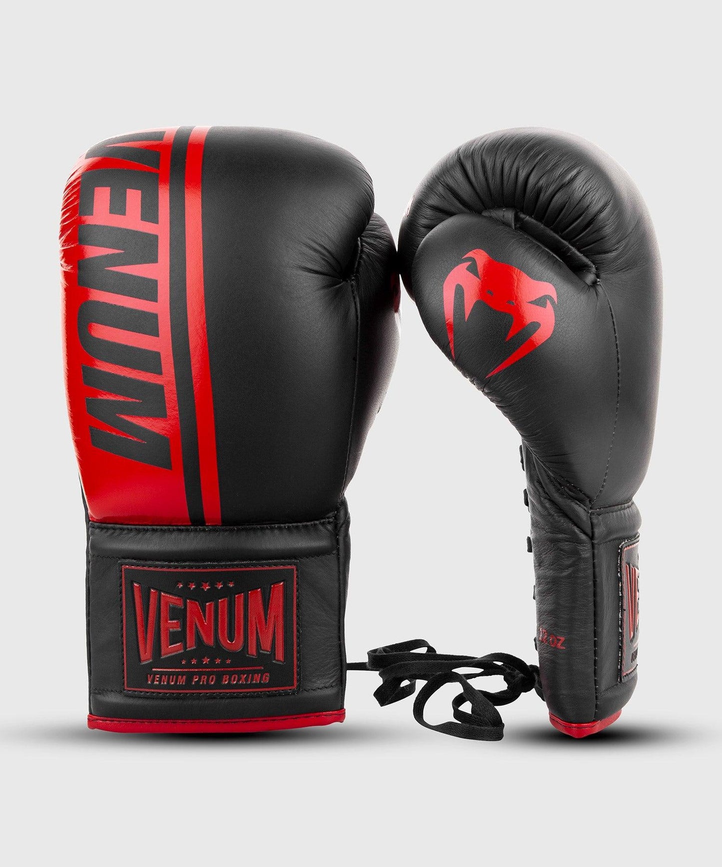 Venum Shield Pro Boxing Gloves - With Laces - Black/Red Picture 2