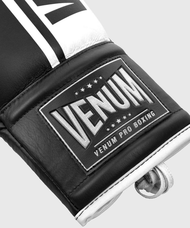 Venum Shield Pro Boxing Gloves - With Laces - Black/White Picture 8