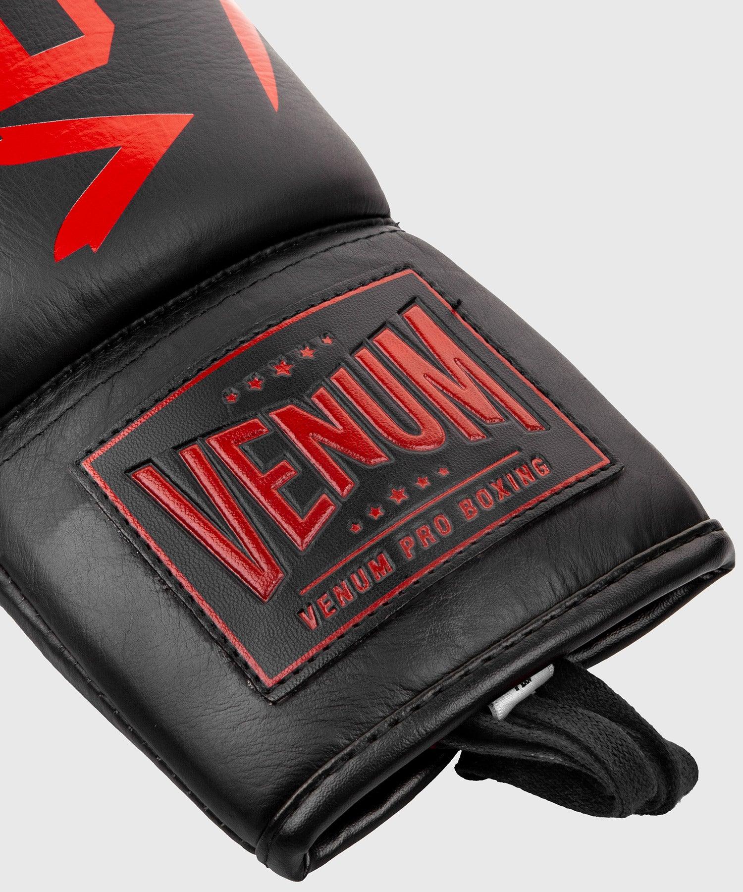 Venum Hammer Pro Boxing Gloves - With Laces - Black/Red Picture 7