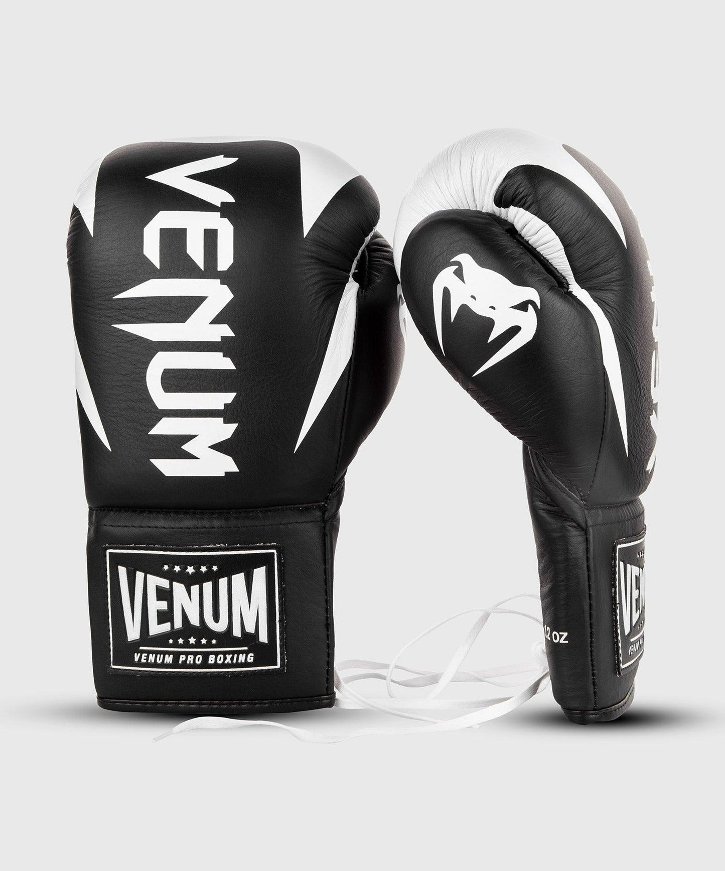 Venum Hammer Pro Boxing Gloves - With Laces - Black/White Picture 2