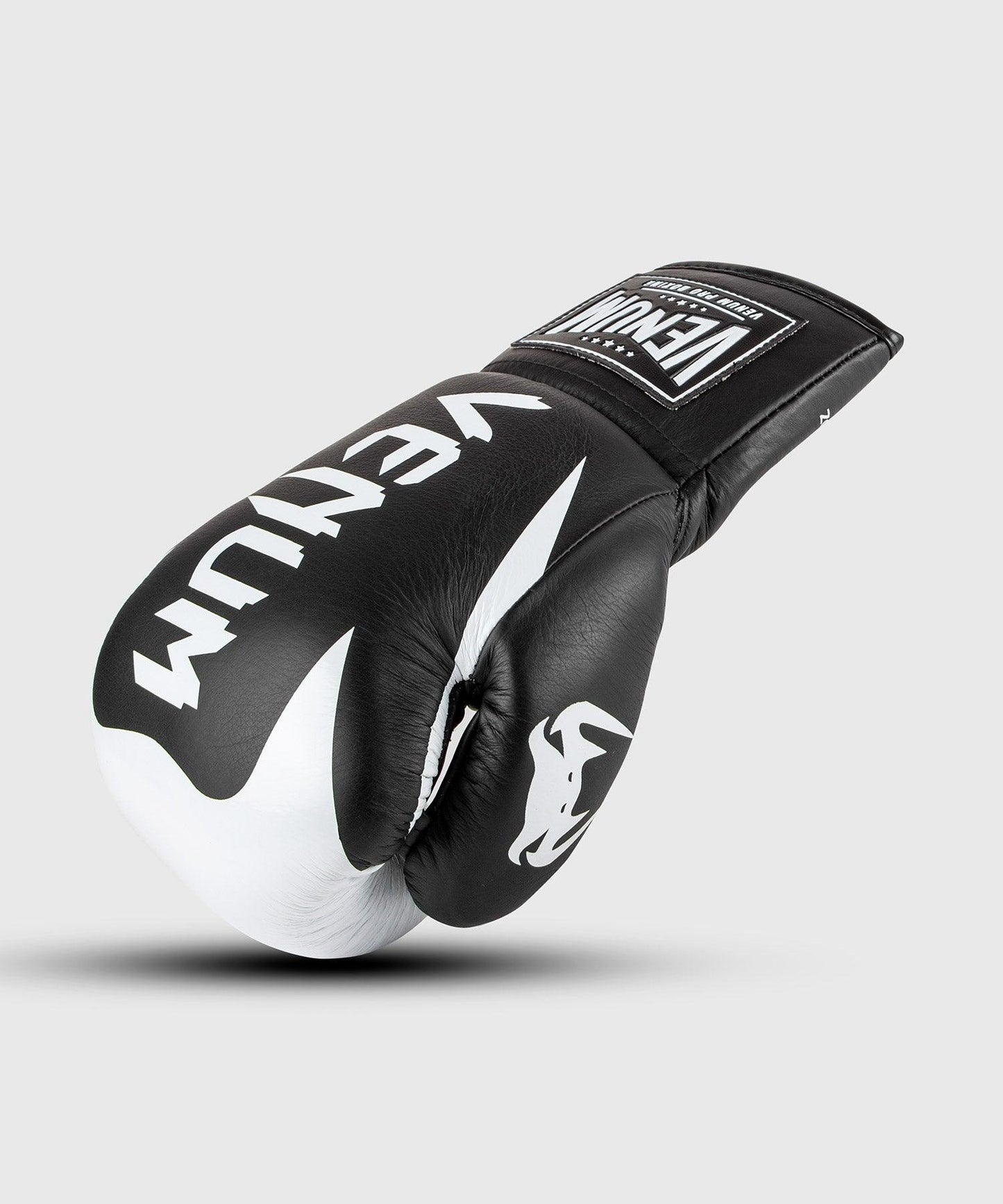 Venum Hammer Pro Boxing Gloves - With Laces - Black/White Picture 1