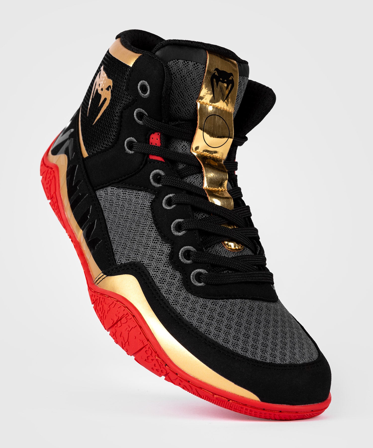 Red and gold wrestling shoes sales