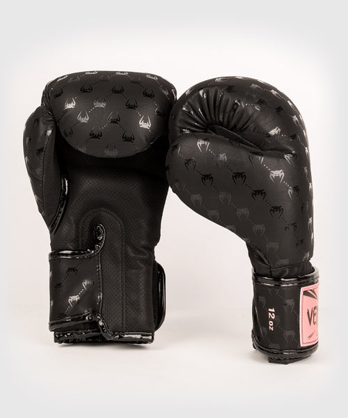 Venum Impact Monogram Boxing Gloves - Black/Pink Gold
