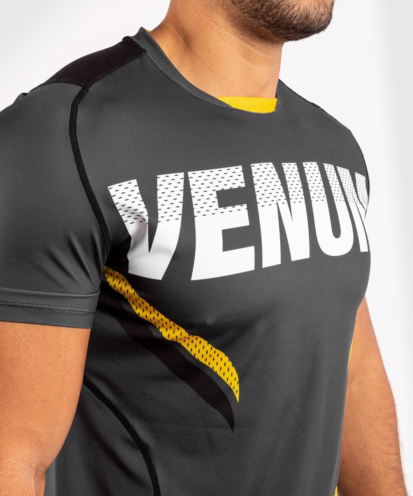 Venum ONE FC Impact Dry Tech T-Shirt - Grey/Yellow Picture 5