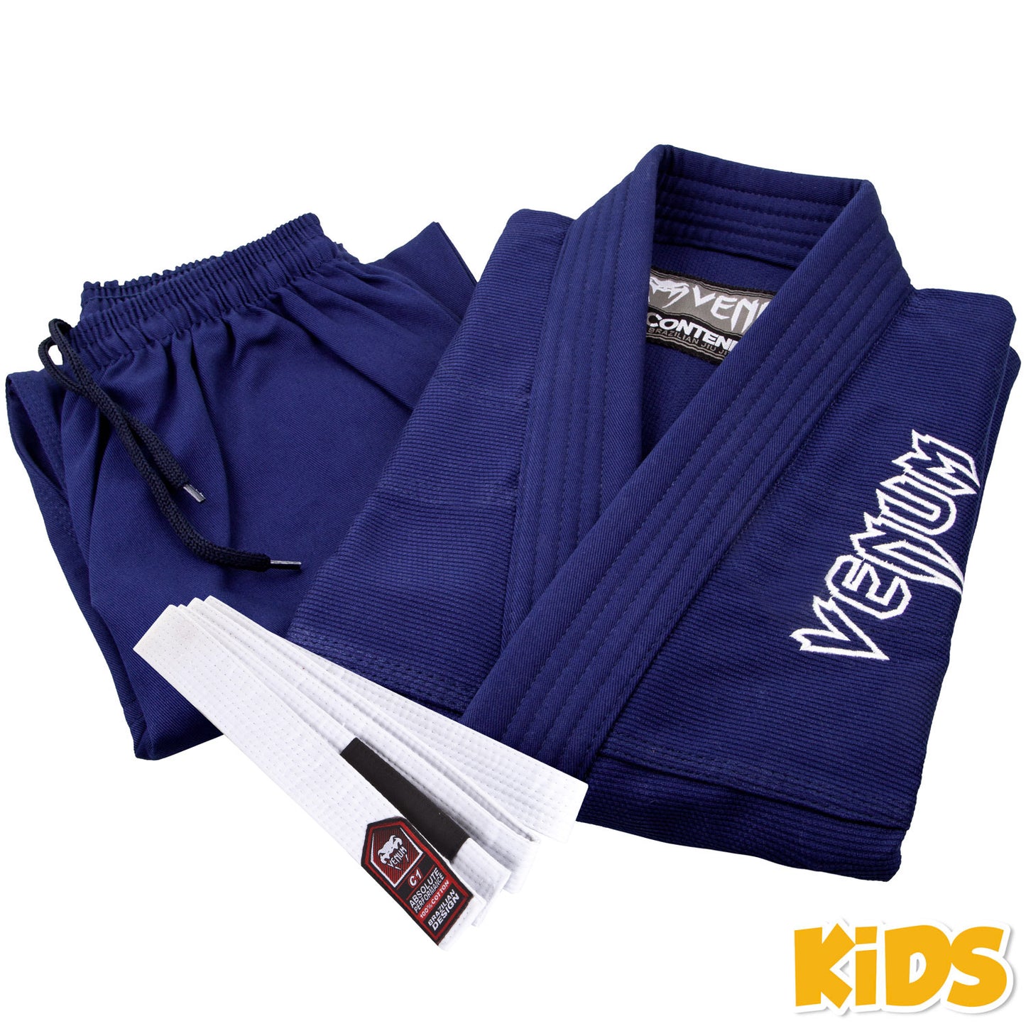 Venum Contender Kids BJJ Gi (Free white belt included) - Navy blue