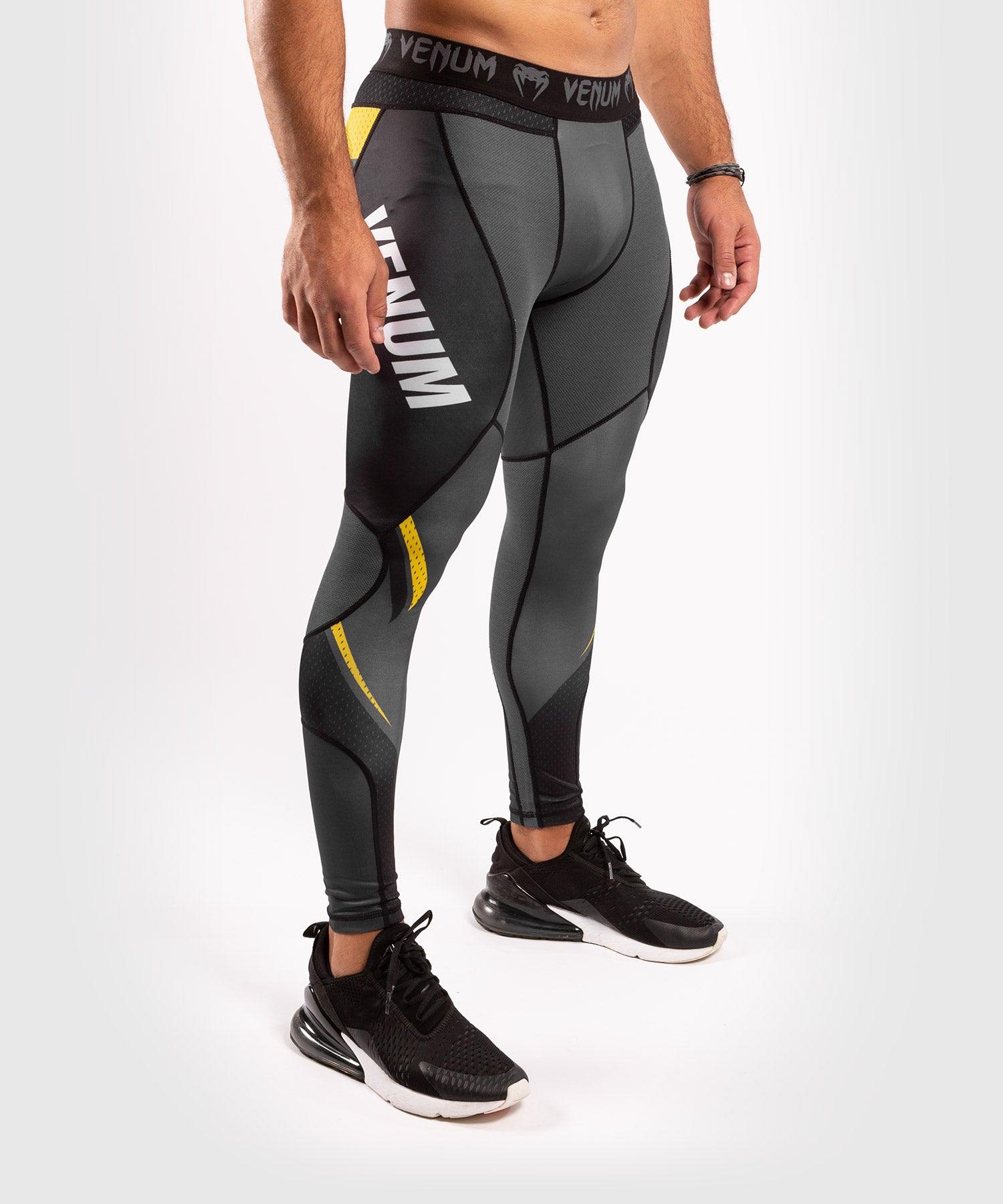 Venum ONE FC Impact Compresssion Tights - Grey/Yellow Picture 5