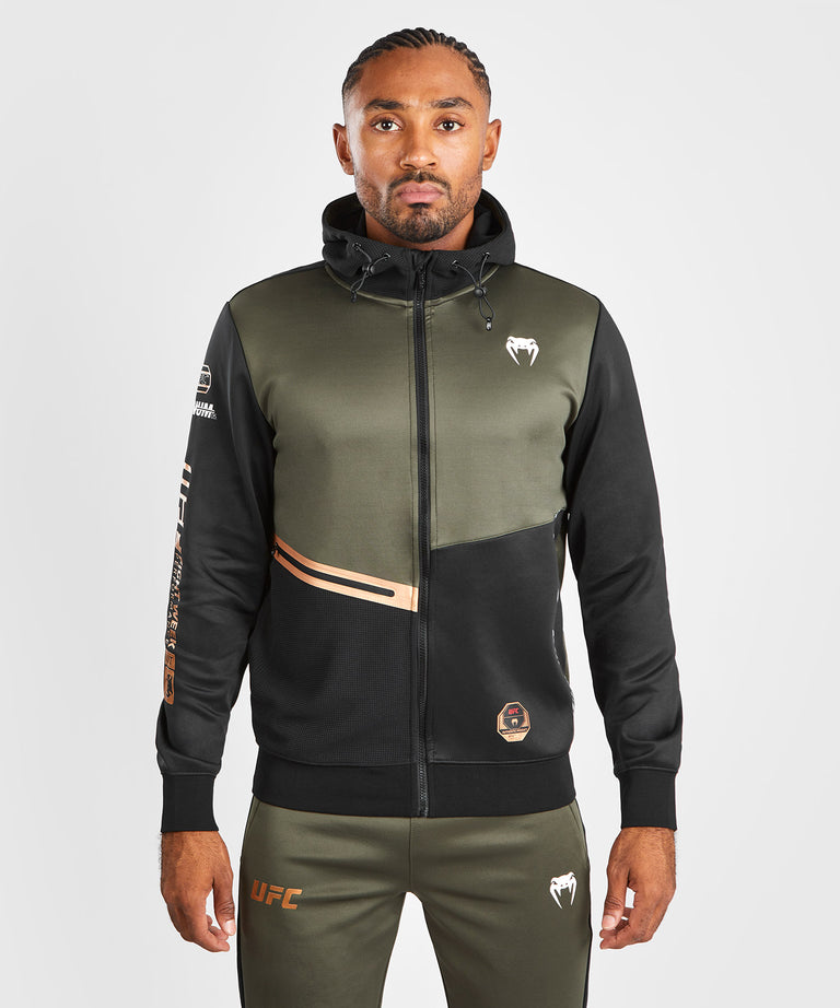 UFC Adrenaline by Venum Fight Week Men's Zip Hoodie - Khaki