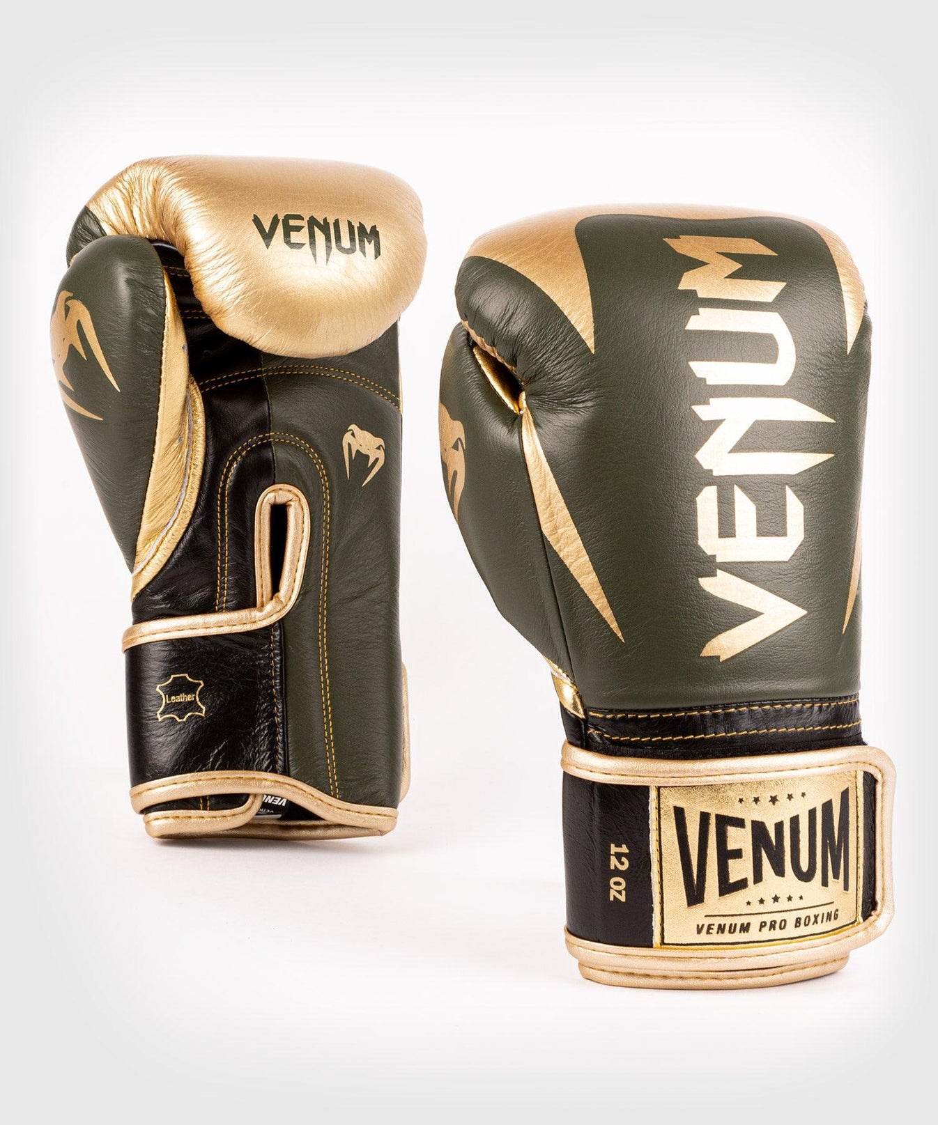Venum Hammer Pro Boxing Gloves Velcro Khaki/Gold Venum
