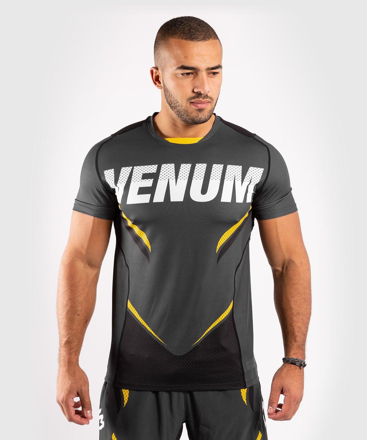Venum ONE FC Impact Dry Tech T-Shirt - Grey/Yellow Picture 1